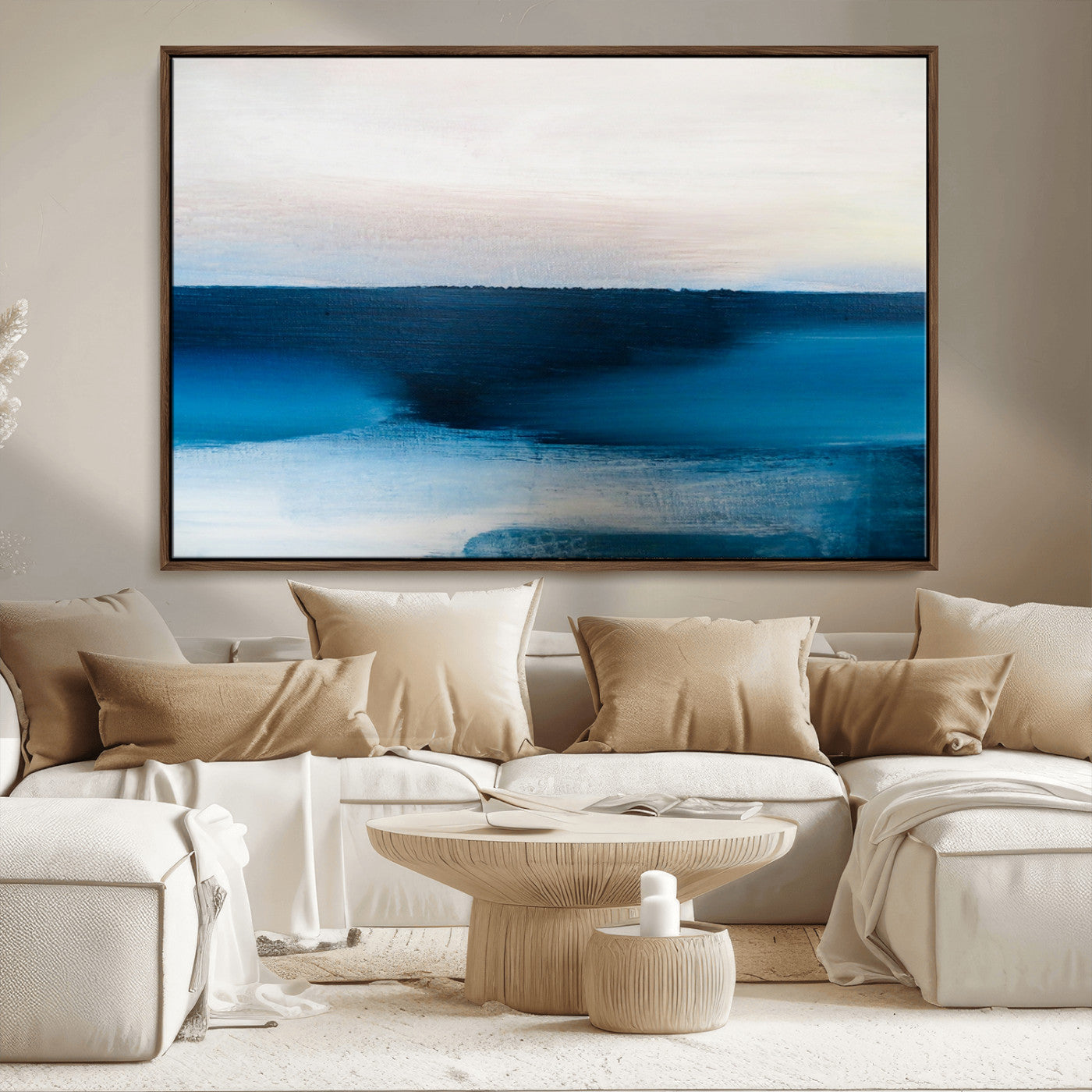 72452-MGV-CV-36X24-Dark Blue Abstract Wall Art Canvas Print