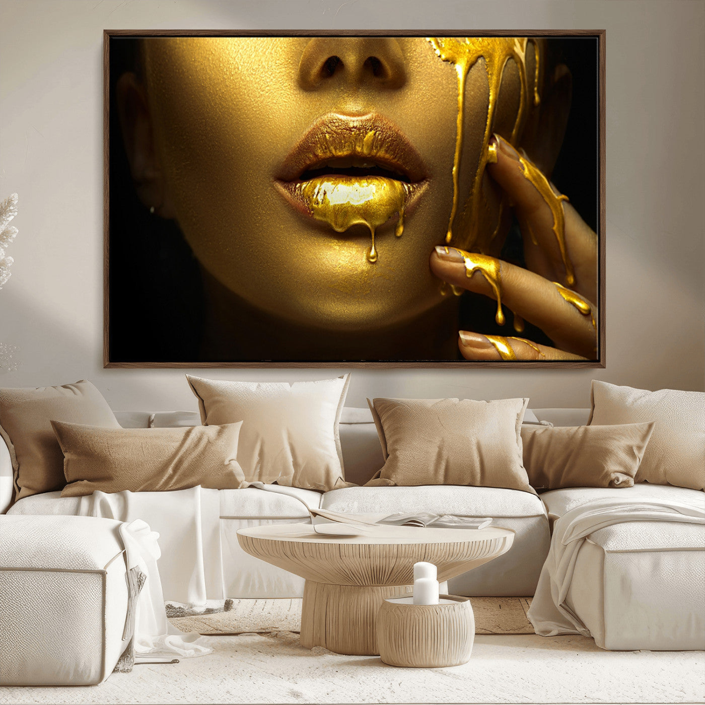 -Gold and Women Wall Art Canvas Print