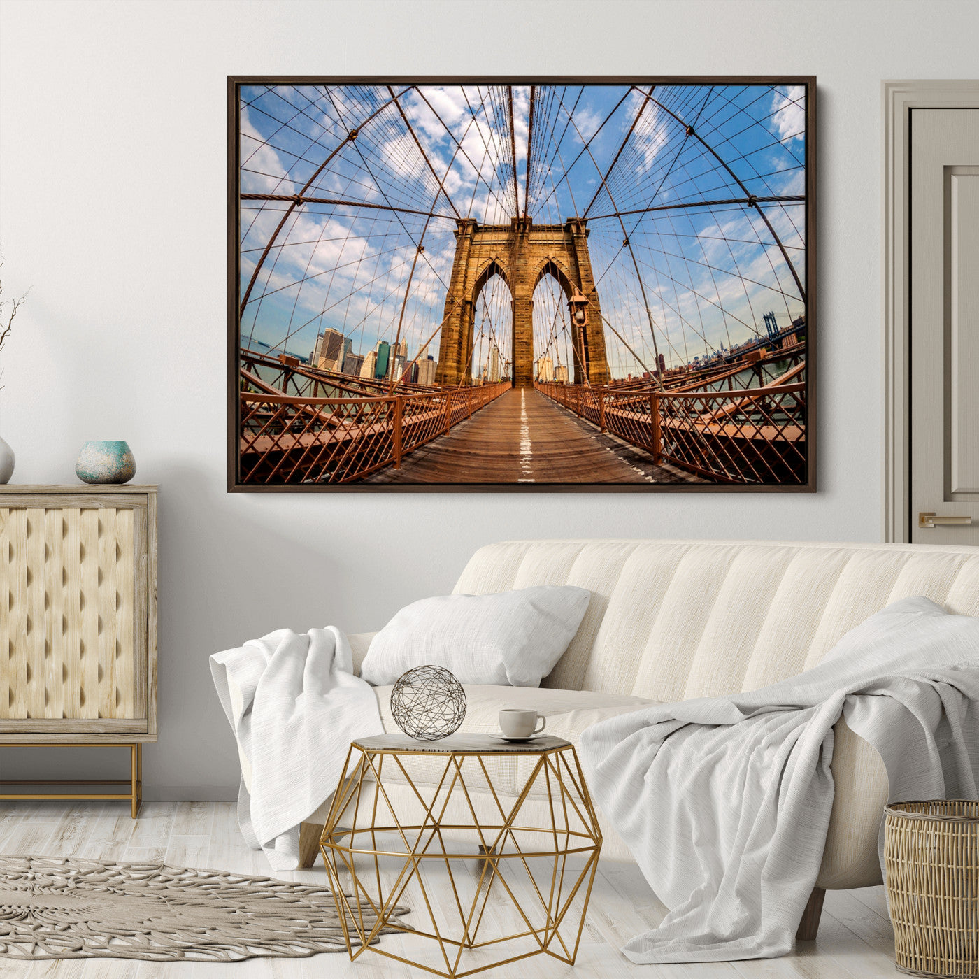 -Brooklyn Bridge Manhattan Wall Art Canvas Print