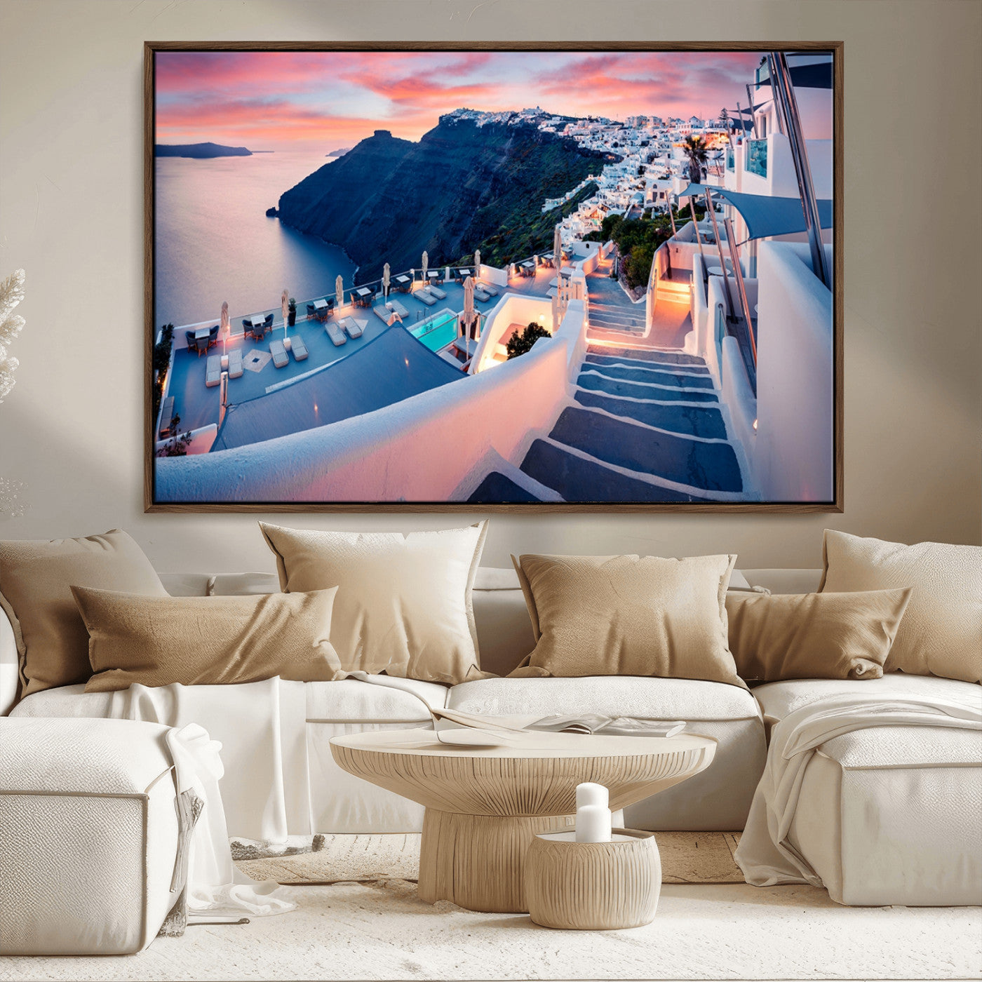 -Santorini Island Wall Art Canvas Print