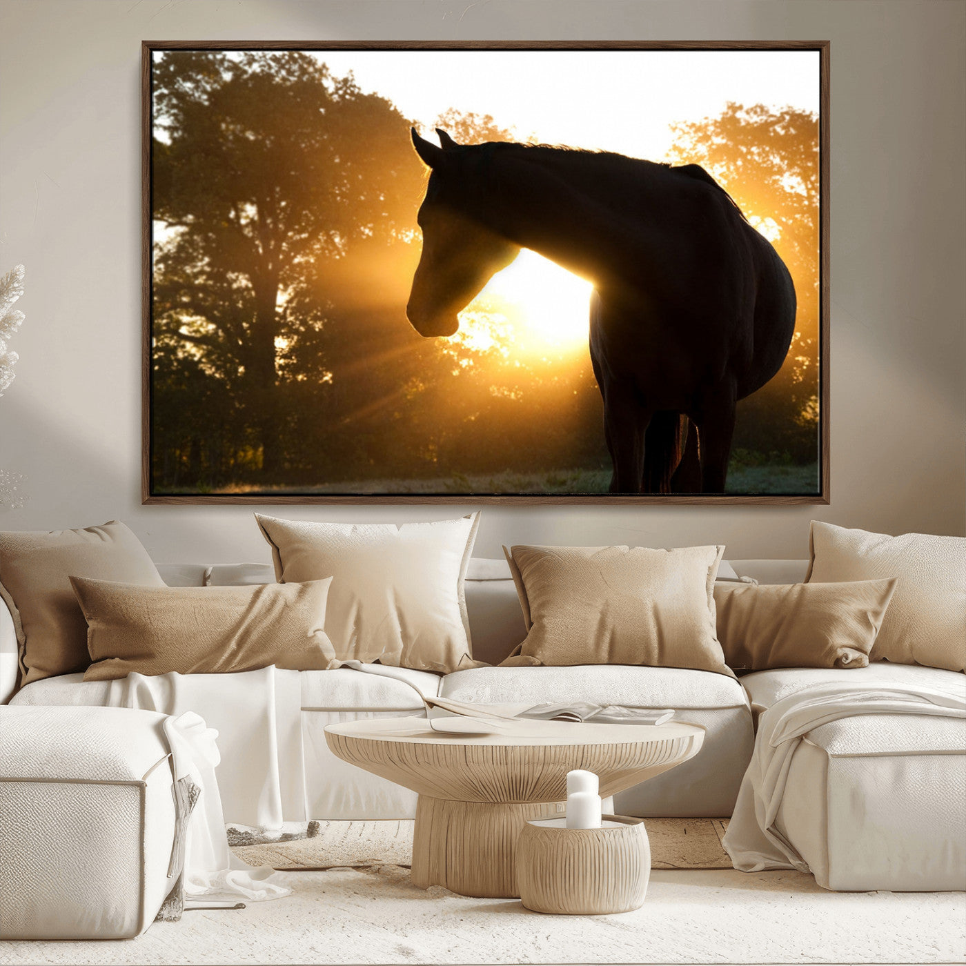 -Horse at Sunset Wall Art Animal Canvas Print