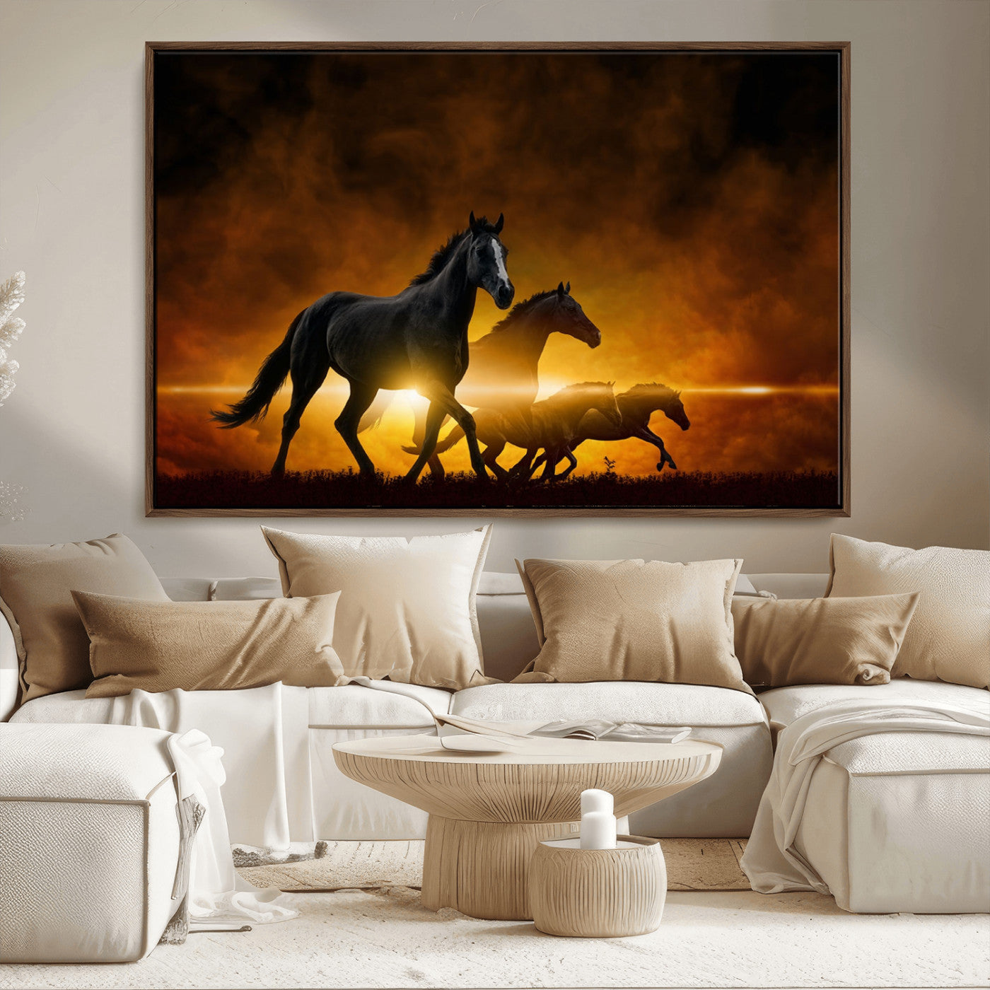 -Horse Wall Art Canvas Print, Multi Panel Animal Canvas Print