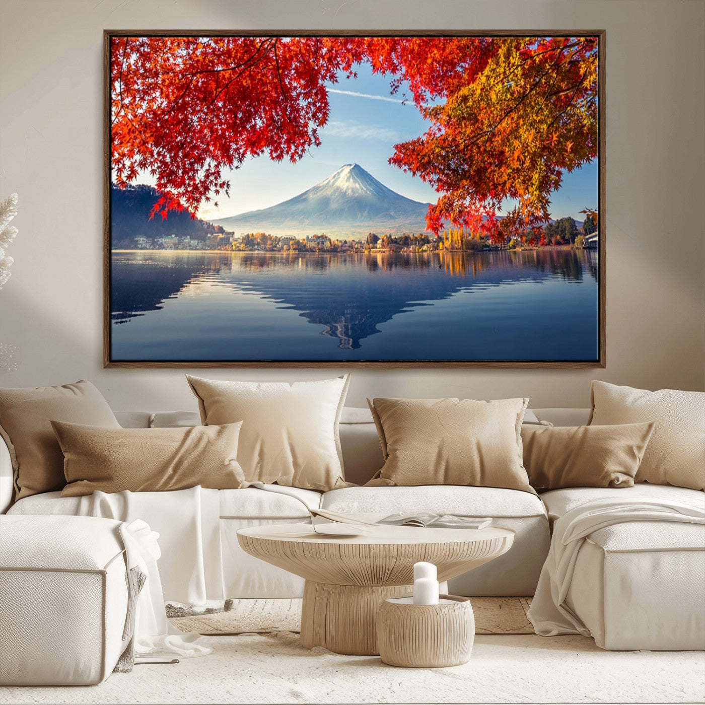 -Mount Fuji Canvas Wall Art Japan Autumn Mountain Canvas Print Wall Art