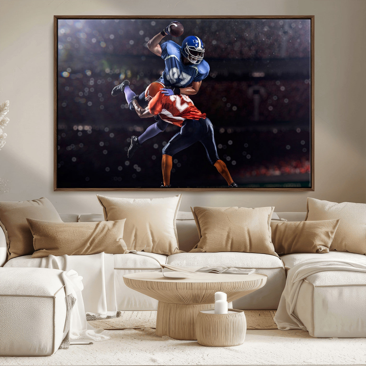 76491-MGV-CV-36X24-American Football Wall Art Canvas Print, Stadium Sport Wall Art Print