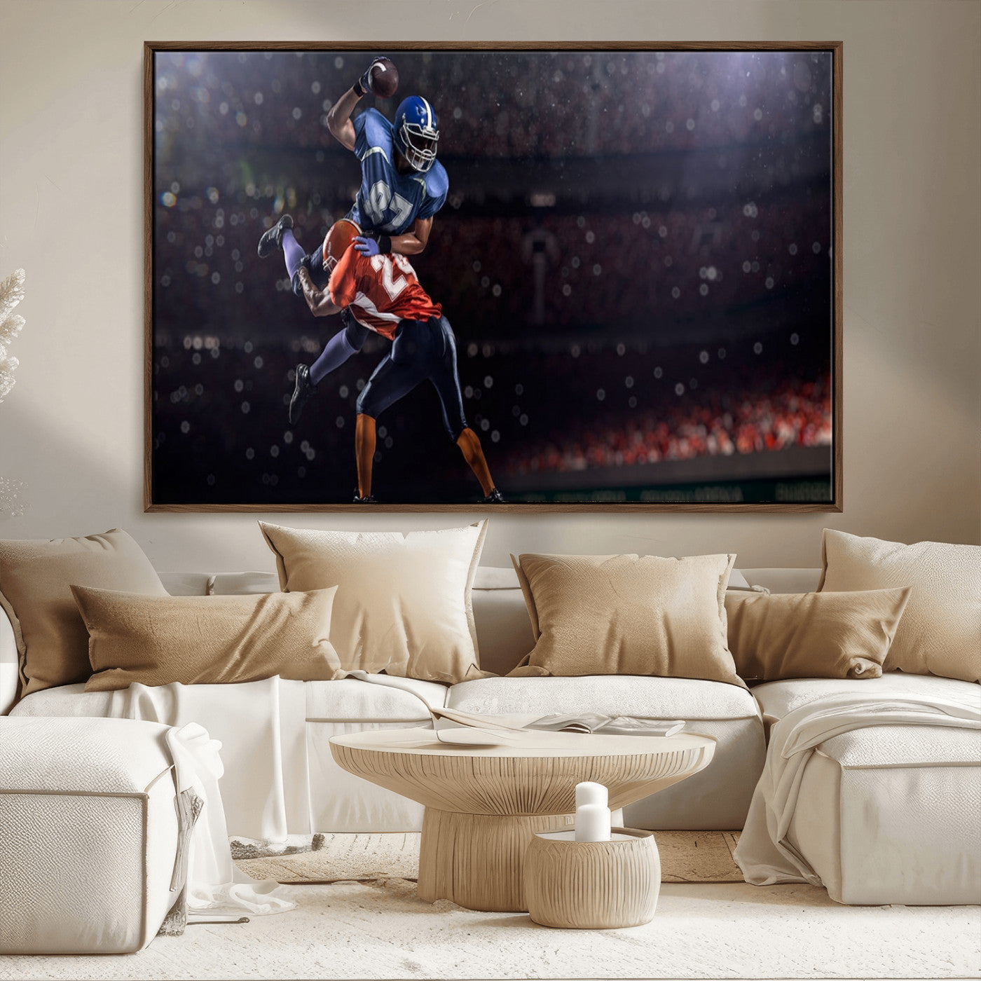 68009-MGV-CV-36X24-American Football Wall Art Canvas Print, Stadium Sport Wall Art Print