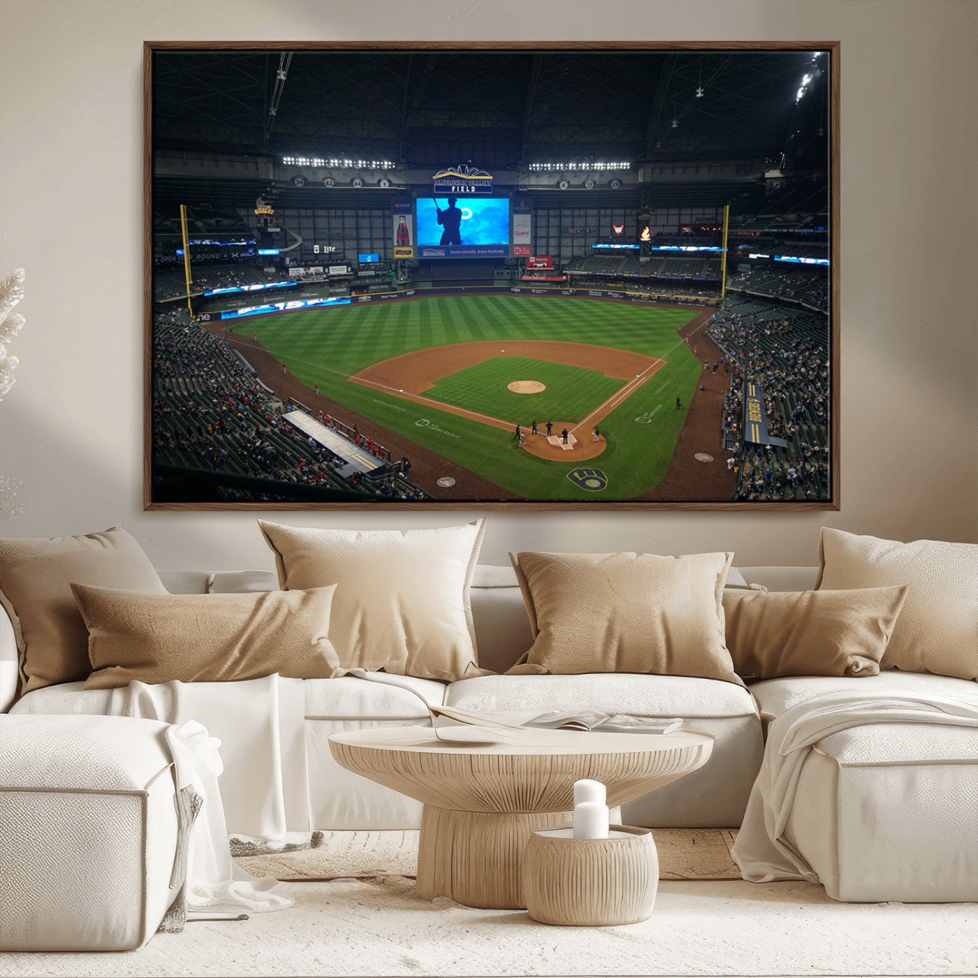 -Milwaukee Brewers Baseball Art Print - American Family Field Stadium Wall Art Canvas Print