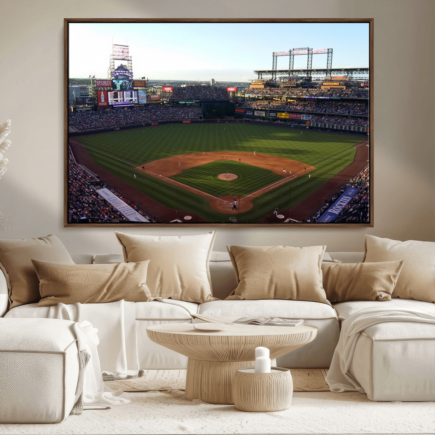 21638-MGV-FC-36X24_Walnut-Colorado Rockies Coors Field Wall Art Canvas Print - MLB Baseball Stadium