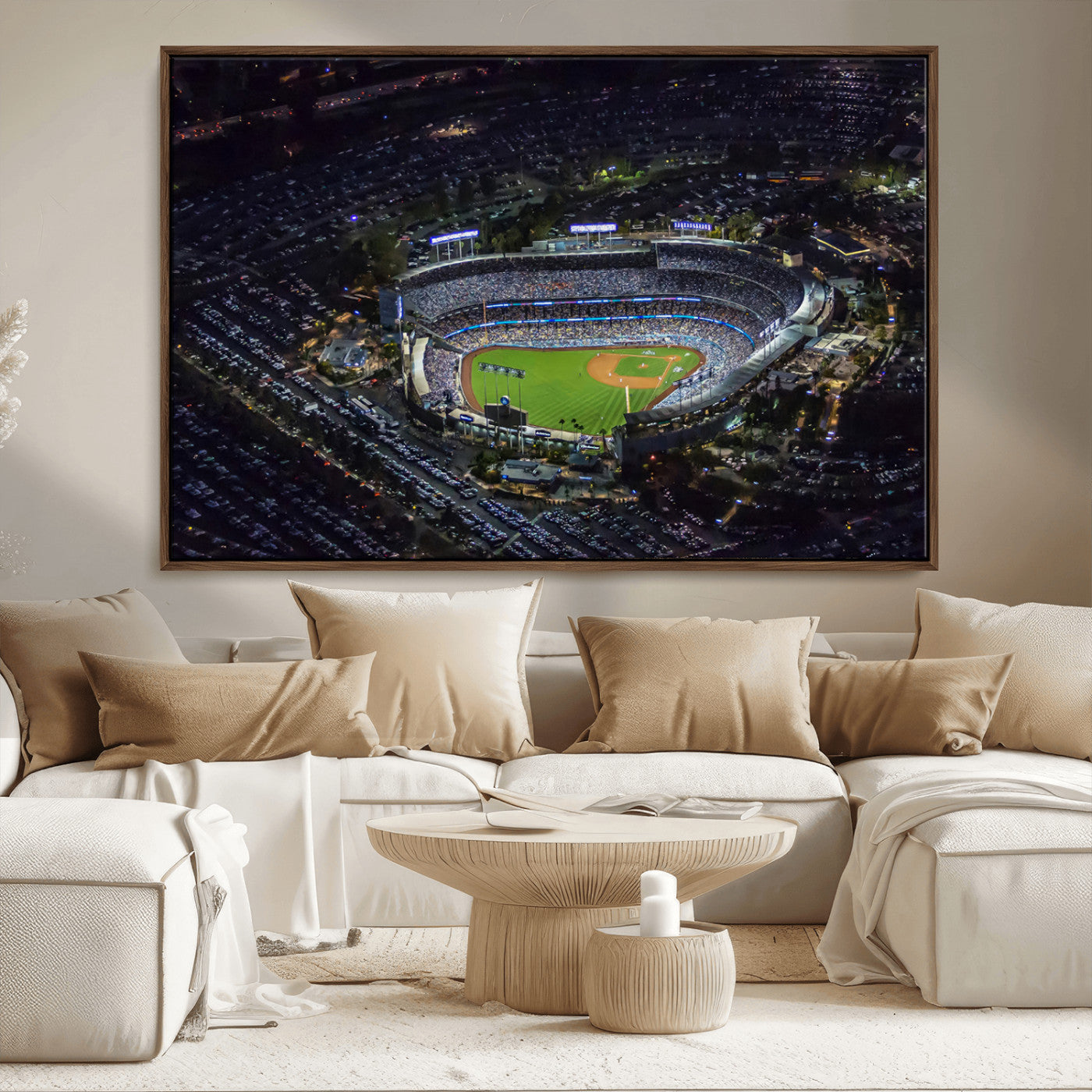20932-MGV-CV-36X24-Los Angeles Dodgers Dodger Stadium Wall Art Canvas Print - MLB Baseball Stadium