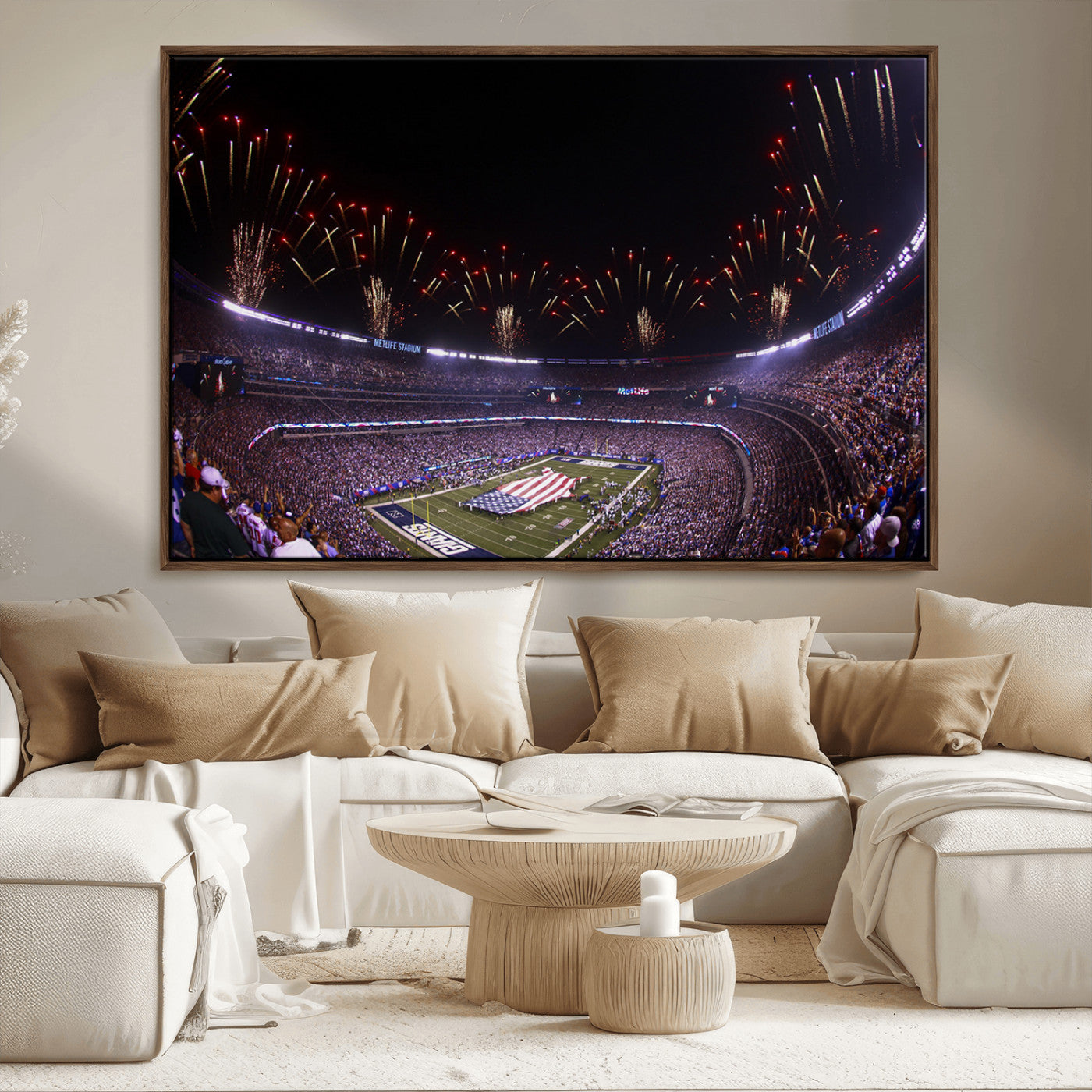 -New York Giants Football Team Print - East Rutherford MetLife Stadium Wall Art Canvas Print