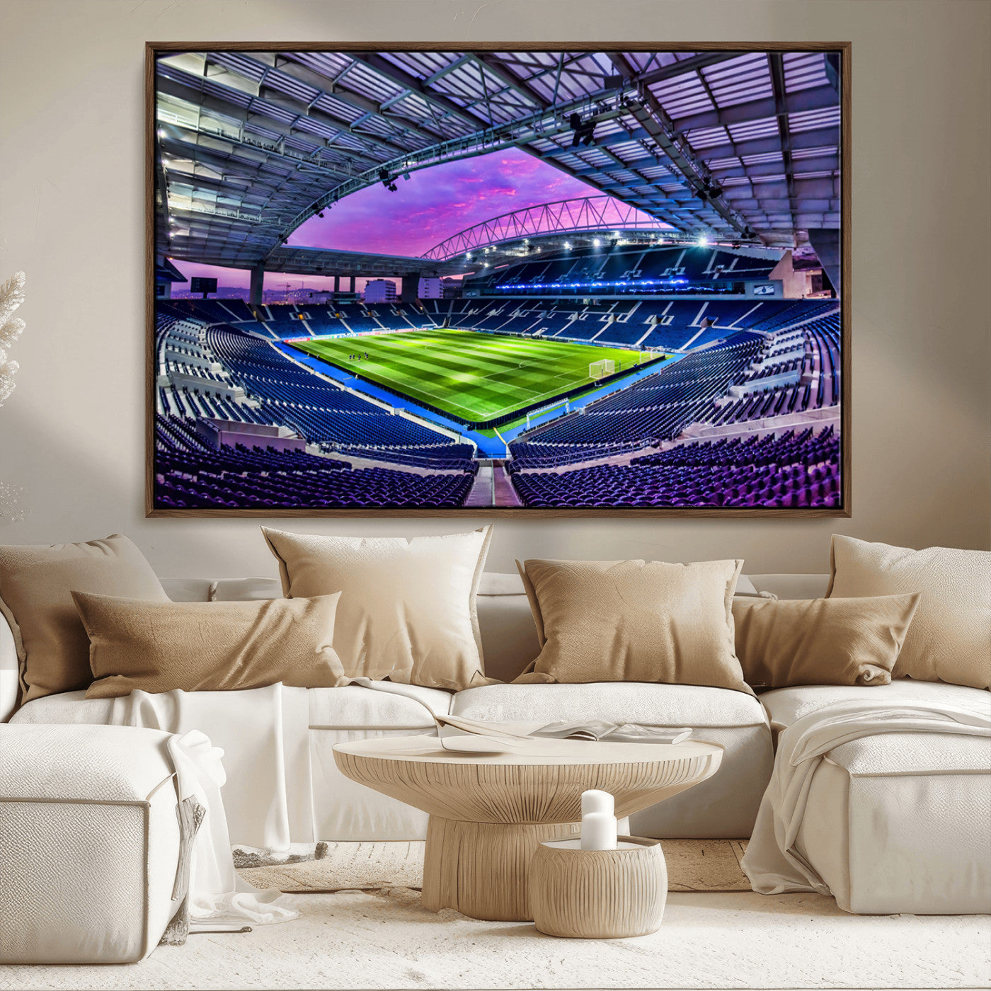 10851-MGV-FC-36X24_Walnut-FC Porto Soccer Team Print Canvas- Dragon Stadium Wall Art Canvas Print