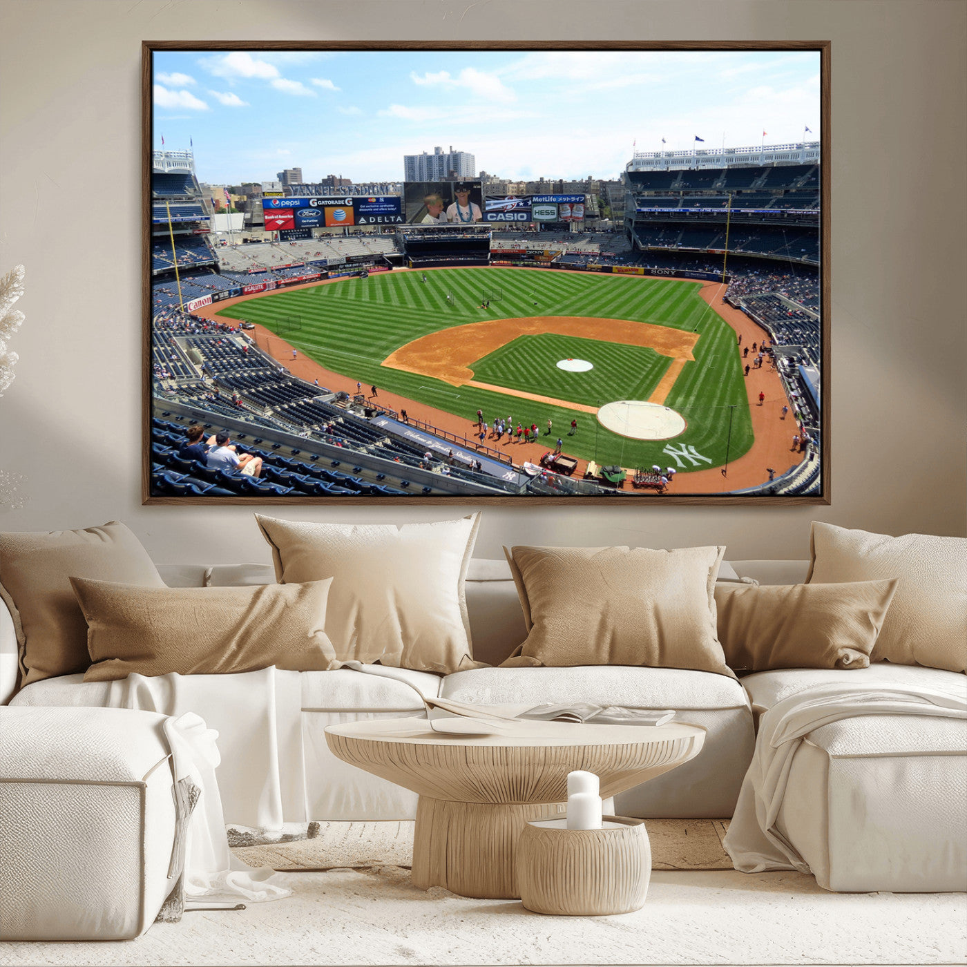 98047-MGV-FC-36X24_Walnut-Buffalo Bills Stadium Wall Art - Buffalo Bills Decor- NFL Fans Gift, Perfect Sports Decor for Living