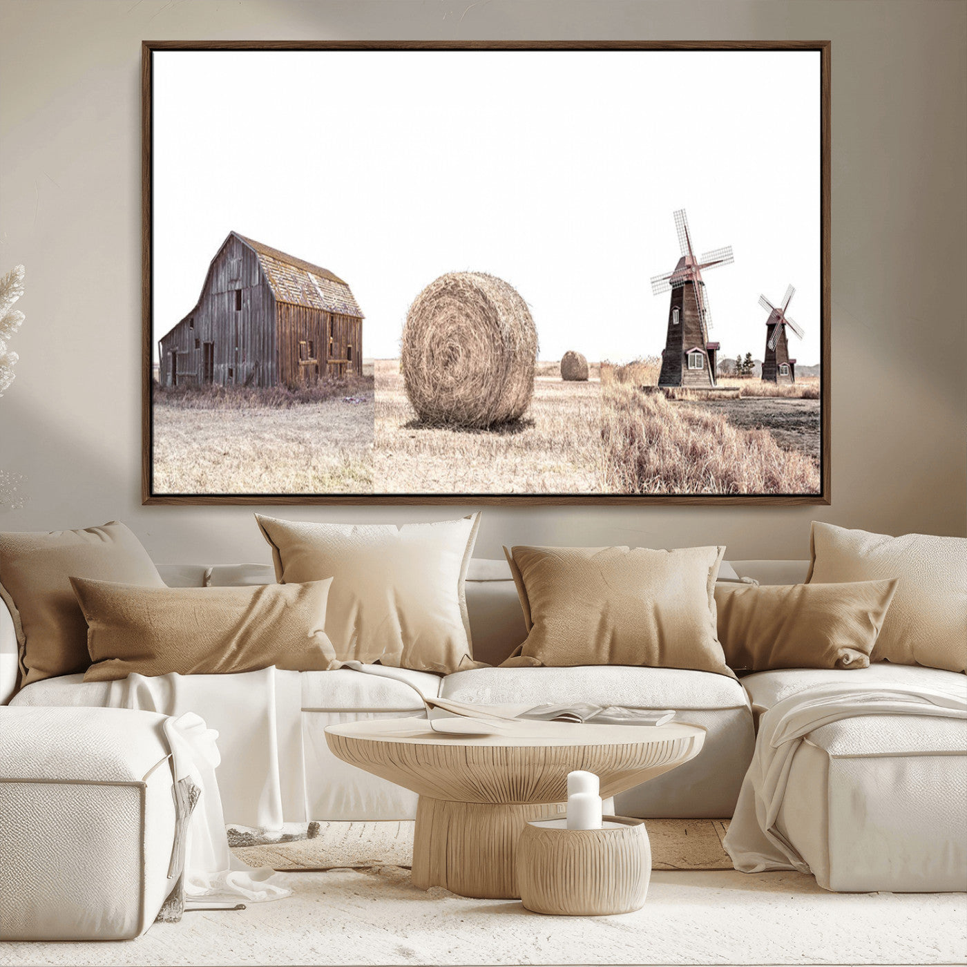 94971-MGV-CV-36X24-Farm Prints Set, Set of 3 Farmhouse Wall Art, Country House Decor, Barn Print, Wheat Print,
