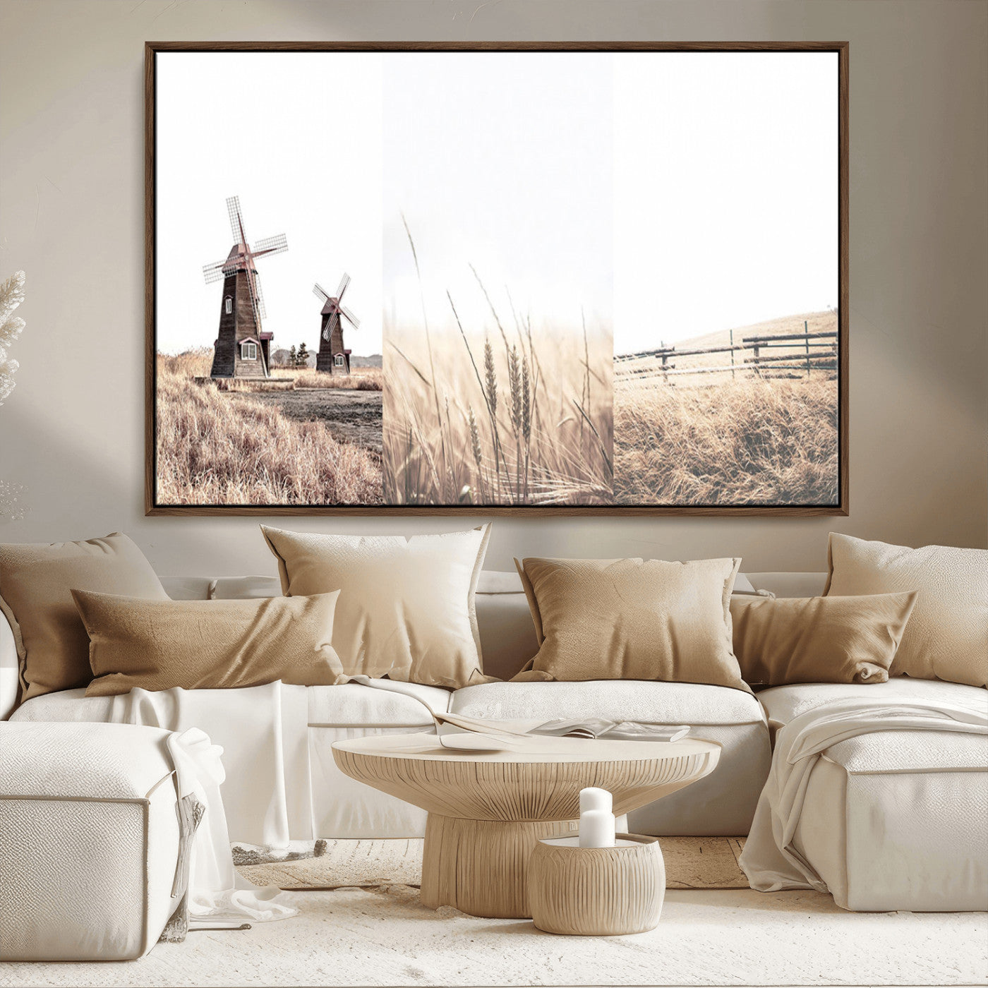 56649-MGV-CV-36X24-Farm Prints Set, Set of 3 Farmhouse Wall Art, Country House Decor, Barn Print, Wheat Print,