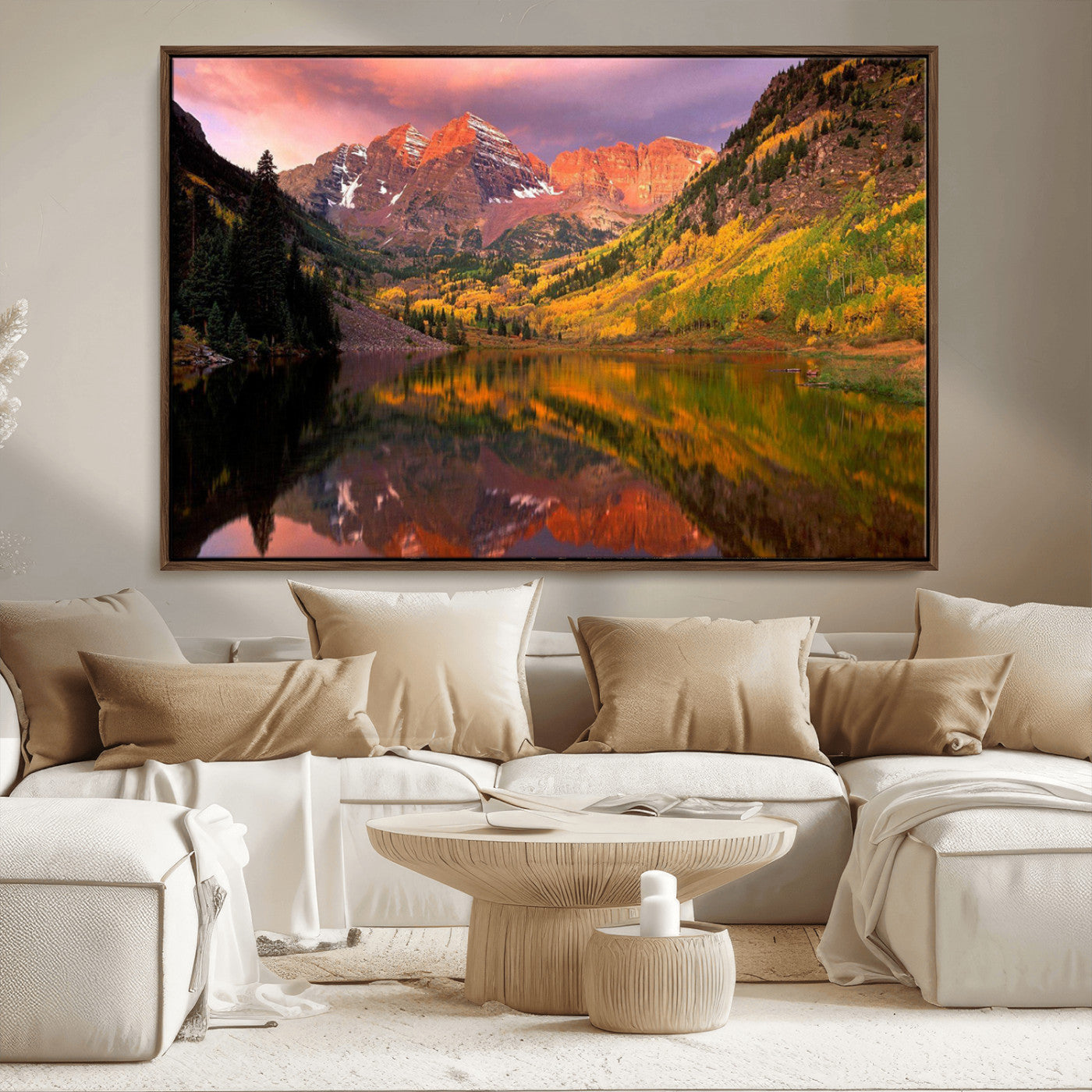 -Colorado Rockies Mountain Sunset Wall Art | Ready to Hang and Framed | Scenic Nature Landscape