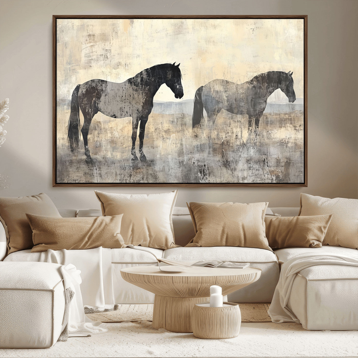 -Vintage Horses Wall Art Canvas Print