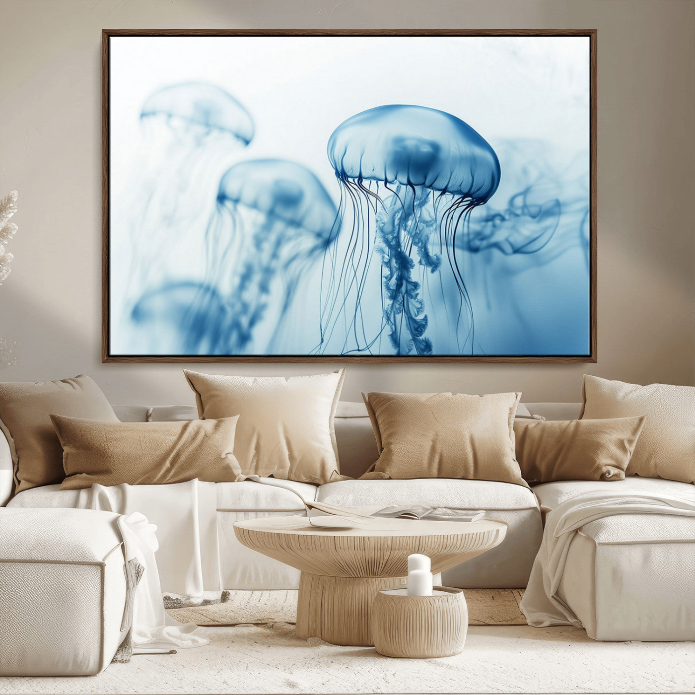 -Blue Jellyfish Wall Art Canvas Print