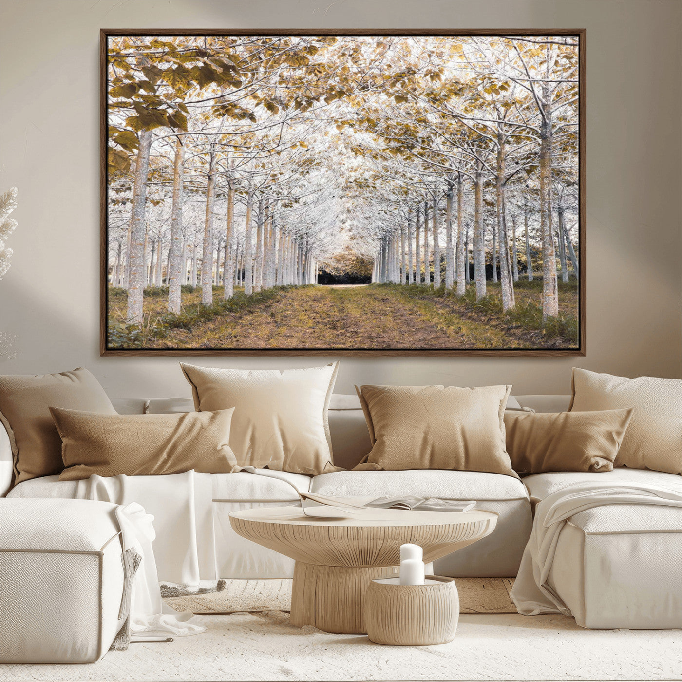 -Forest Grove Wall Art | Serene Pathway Canvas Print | Ready to Hang and Framed Nature Wall Decor for