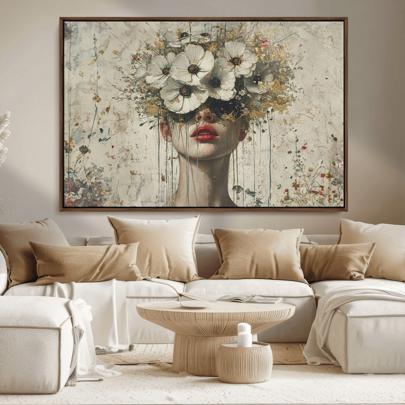 72759-MGV-CV-36X24-Abstract Floral Women Patel Wall Art Canvas Print