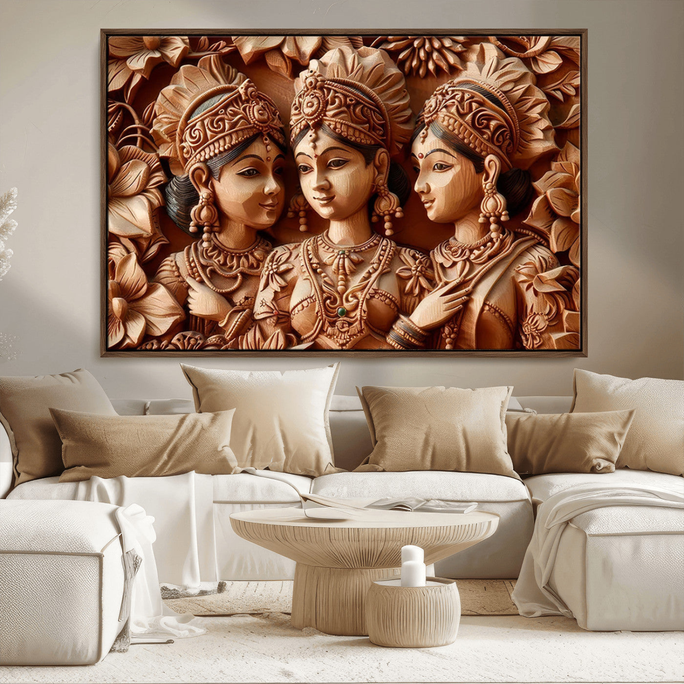 89522-MGV-CV-36X24-Indian Woman Statue Wall Art Canvas Print