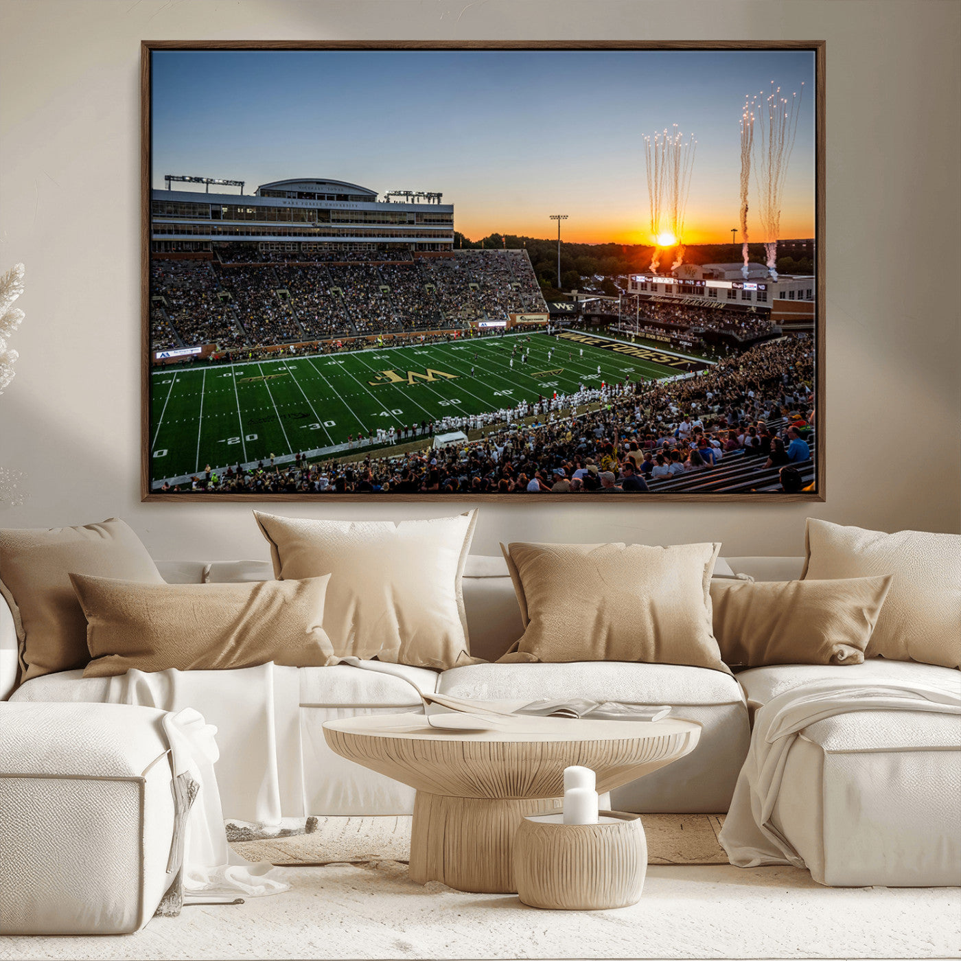 29253-MGV-CV-36X24-Demon Deacons Football Team Print Canvas- Winston-Salem Allegacy Federal Credit Union Stadium Wall