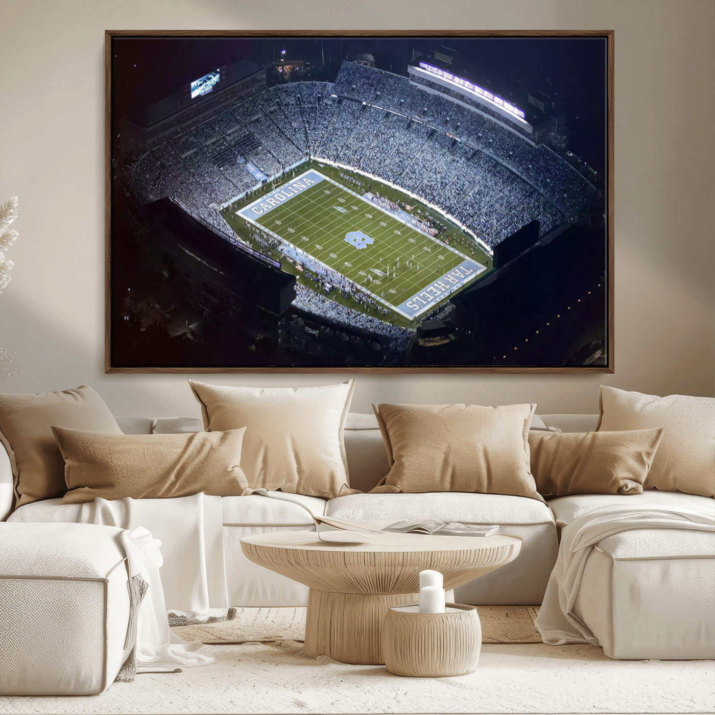 88375-MGV-CV-36X24-University of North Carolina Tar Heels Football Team Print - Chapel Hill Kenan Memorial Stadium