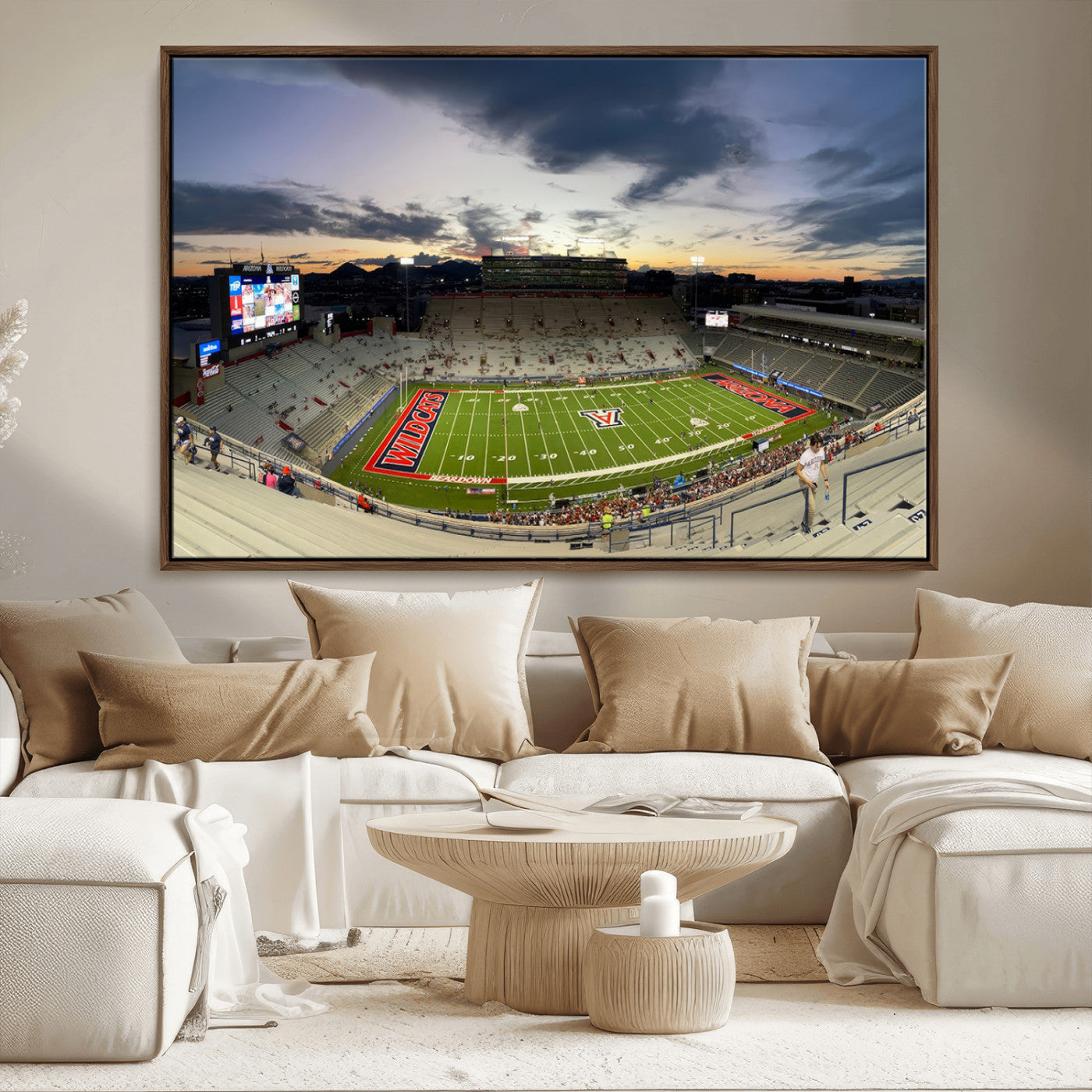 -Arizona Wildcats Football Team Print - Tucson Arizona Stadium Wall Art Canvas Print