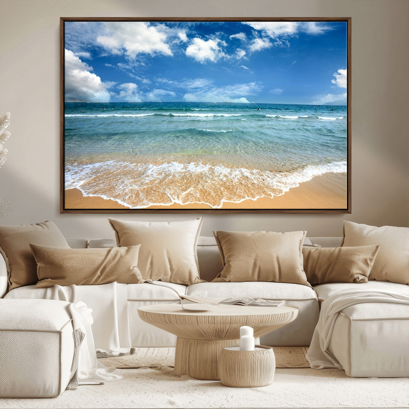 -Sea View From the Beach Canvas Print