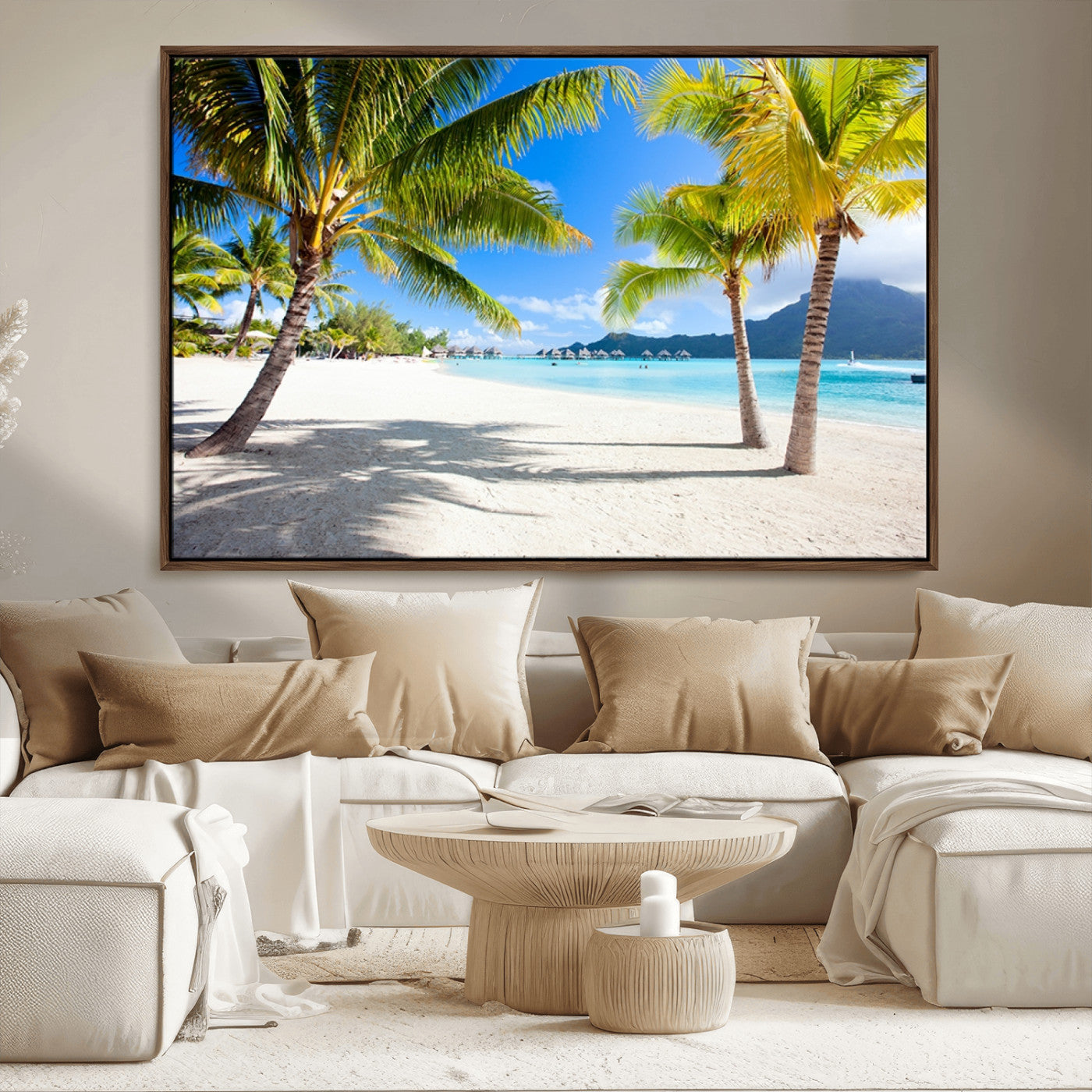 52513-MGV-CV-36X24-Blue Beach and Sea Wall Art Canvas Print