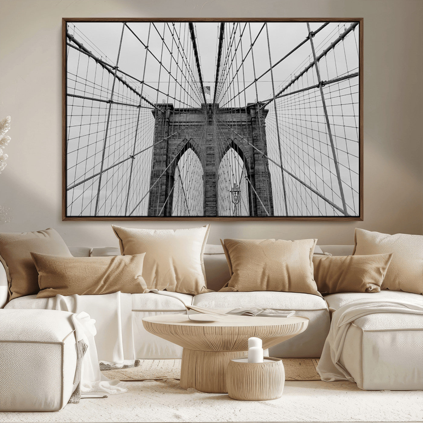 -Large Brooklyn Bridge Wall Art Canvas Print