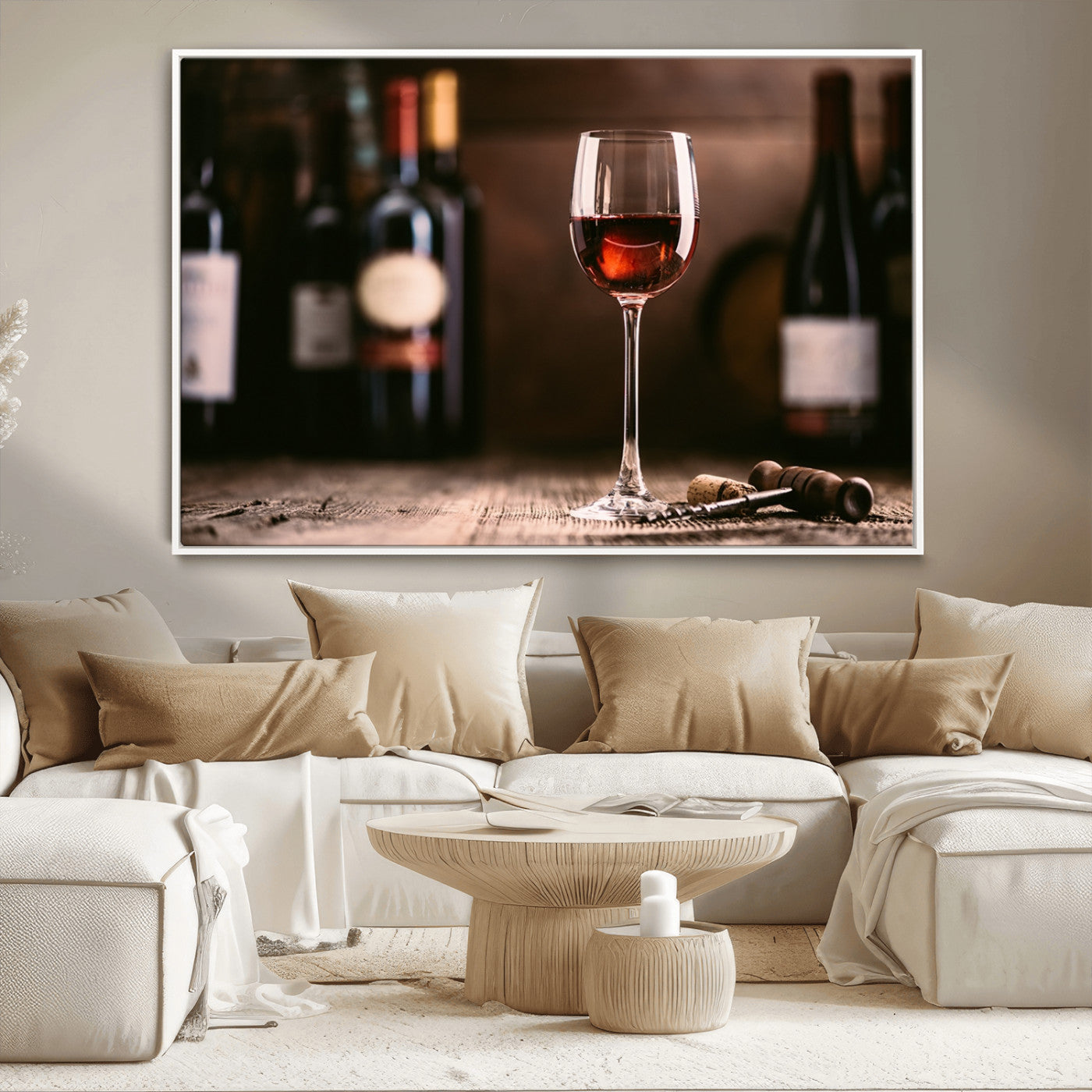 -Red Wine and Bottle Canvas Print