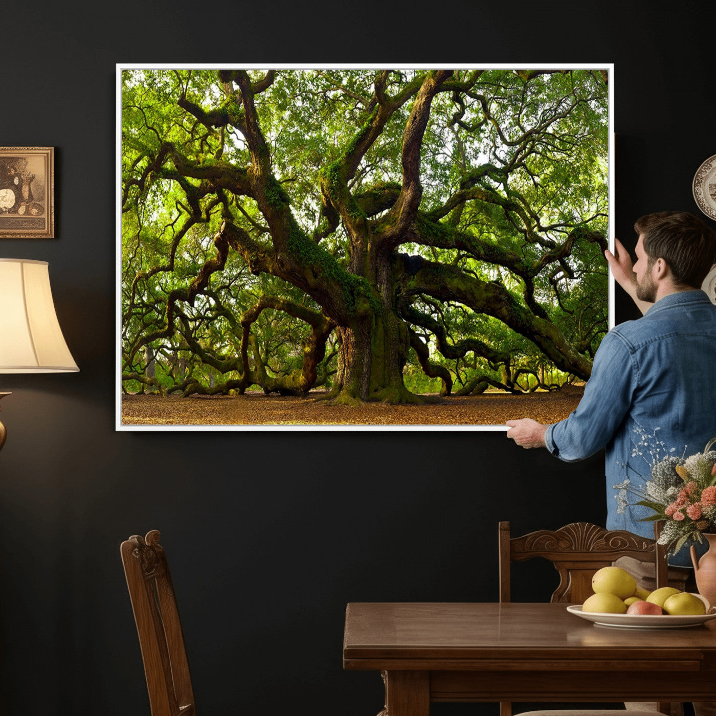 29407-MGV-CV-36X24 - Angel Oak Tree Wall Art Canvas Print | Large Forest Tree Nature Photography Print on Canvas