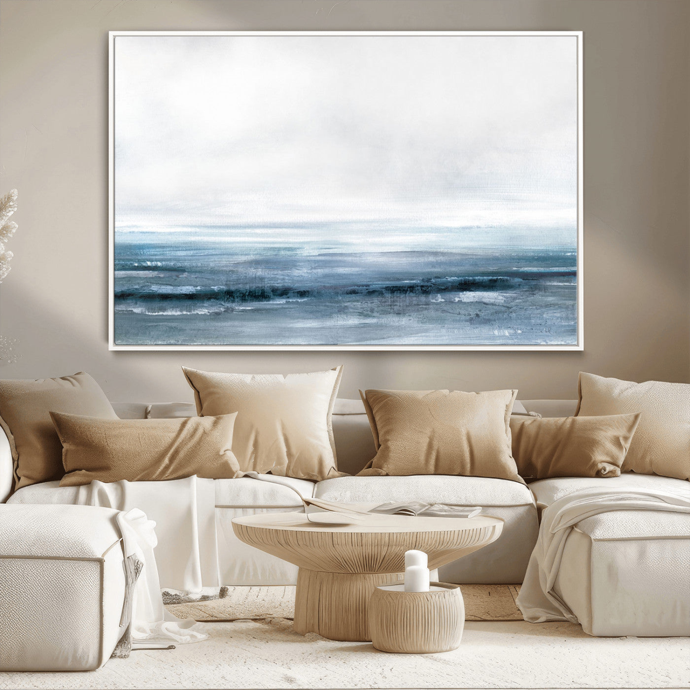65702-MGV-CV-36X24-Blue Ocean Abstract Artwork Wall Art Canvas Print