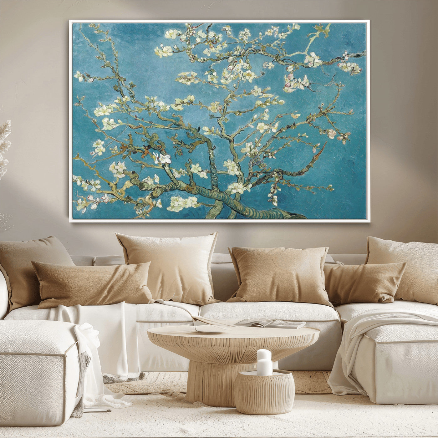 65607-MGV-FC-36X24_White-Vincent Van Gogh's Almond Blossom Abstract Wall Art Canvas, Van Gogh Almond Blossom Canvas Print