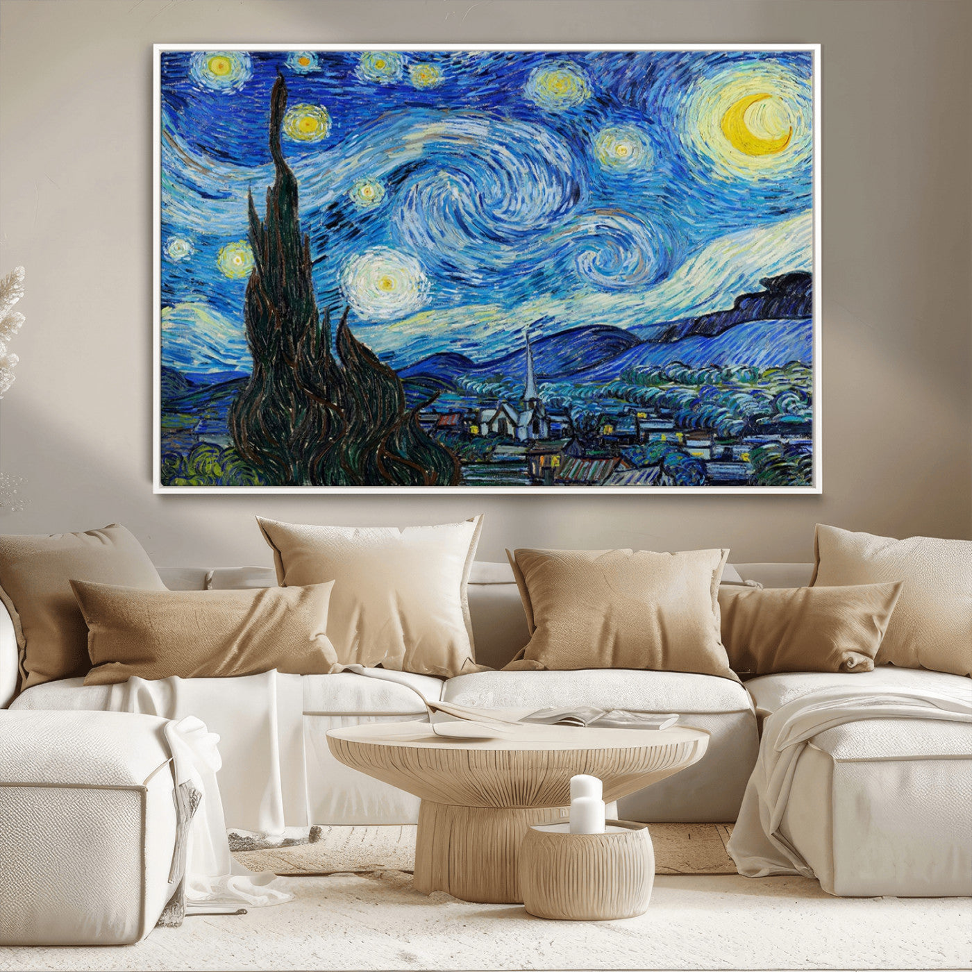 39177-MGV-CV-36X24-Vincent Van Gogh The Starry Night Abstract Wall Art Canvas Print