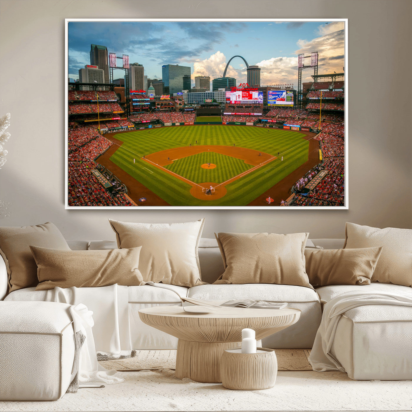 91908-MGV-CV-36X24-Busch Stadium Wall Art Print | St. Louis Cardinals Baseball Stadium Canvas Print | Framed Sports
