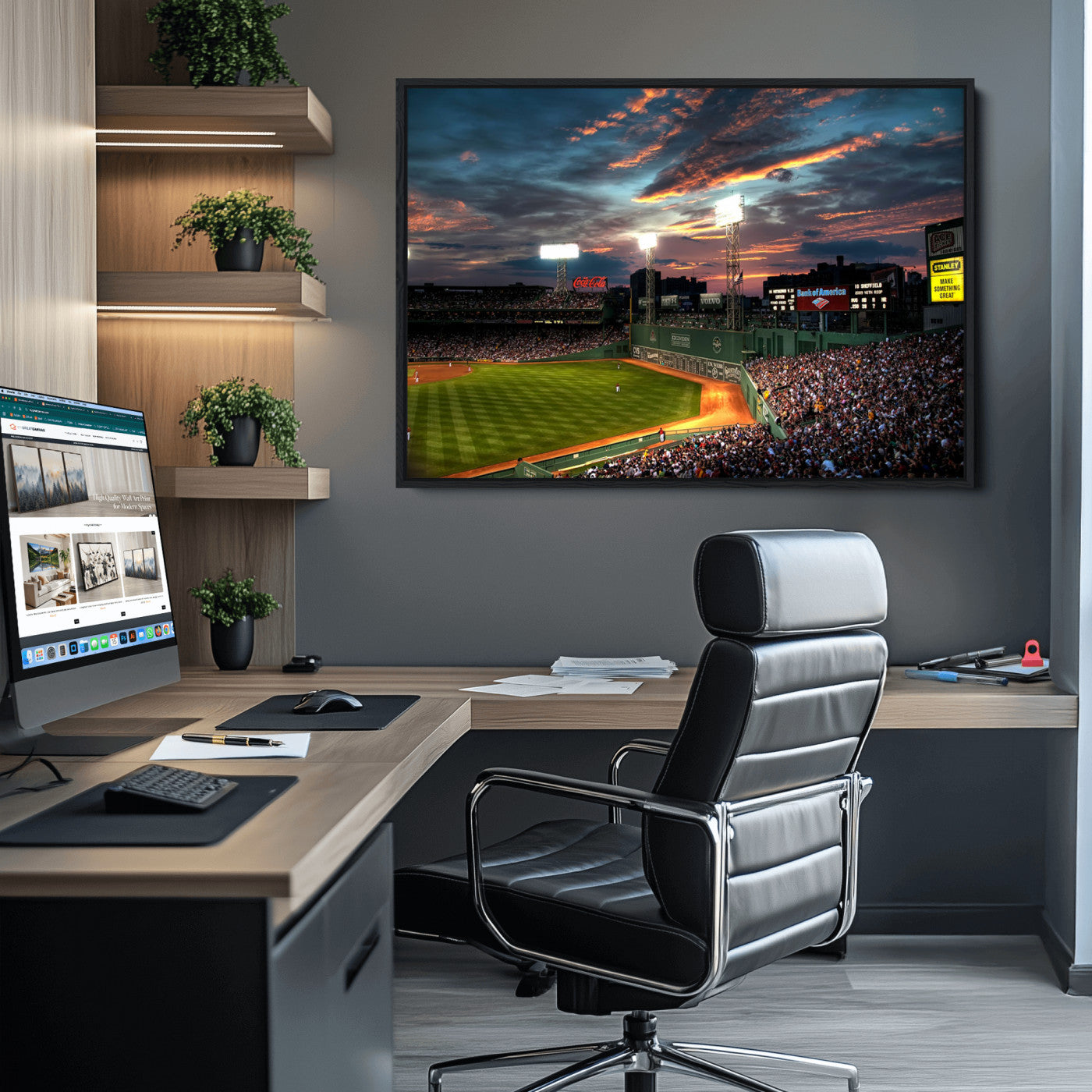 -Fenway Park Wall Art Canvas Print | Large Baseball Stadium Canvas Print for Boston Red Sox Fans |