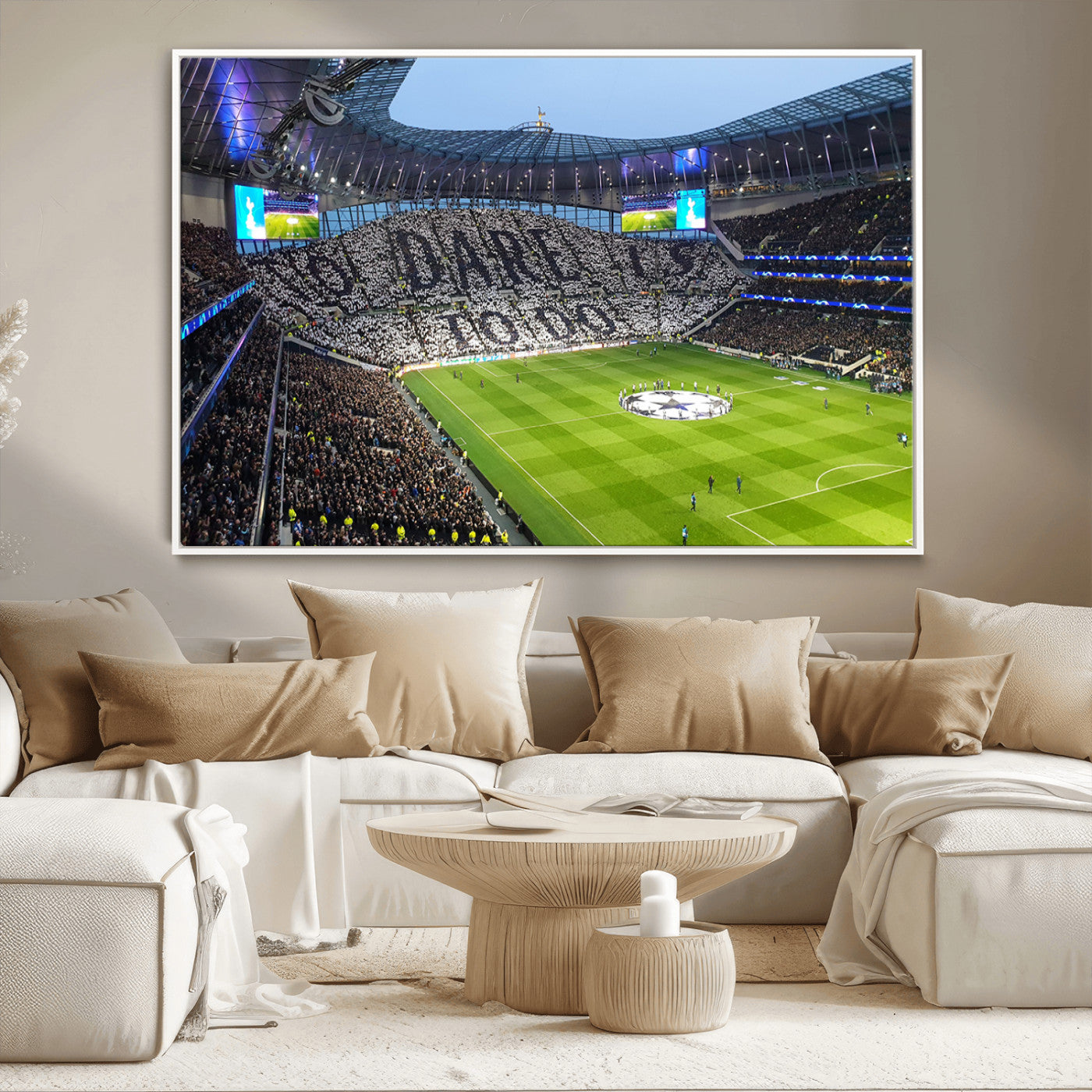 -Tottenham Hotspur Stadium Canvas Print, Match Day Triple Canvas Wall Art - Premier League Football