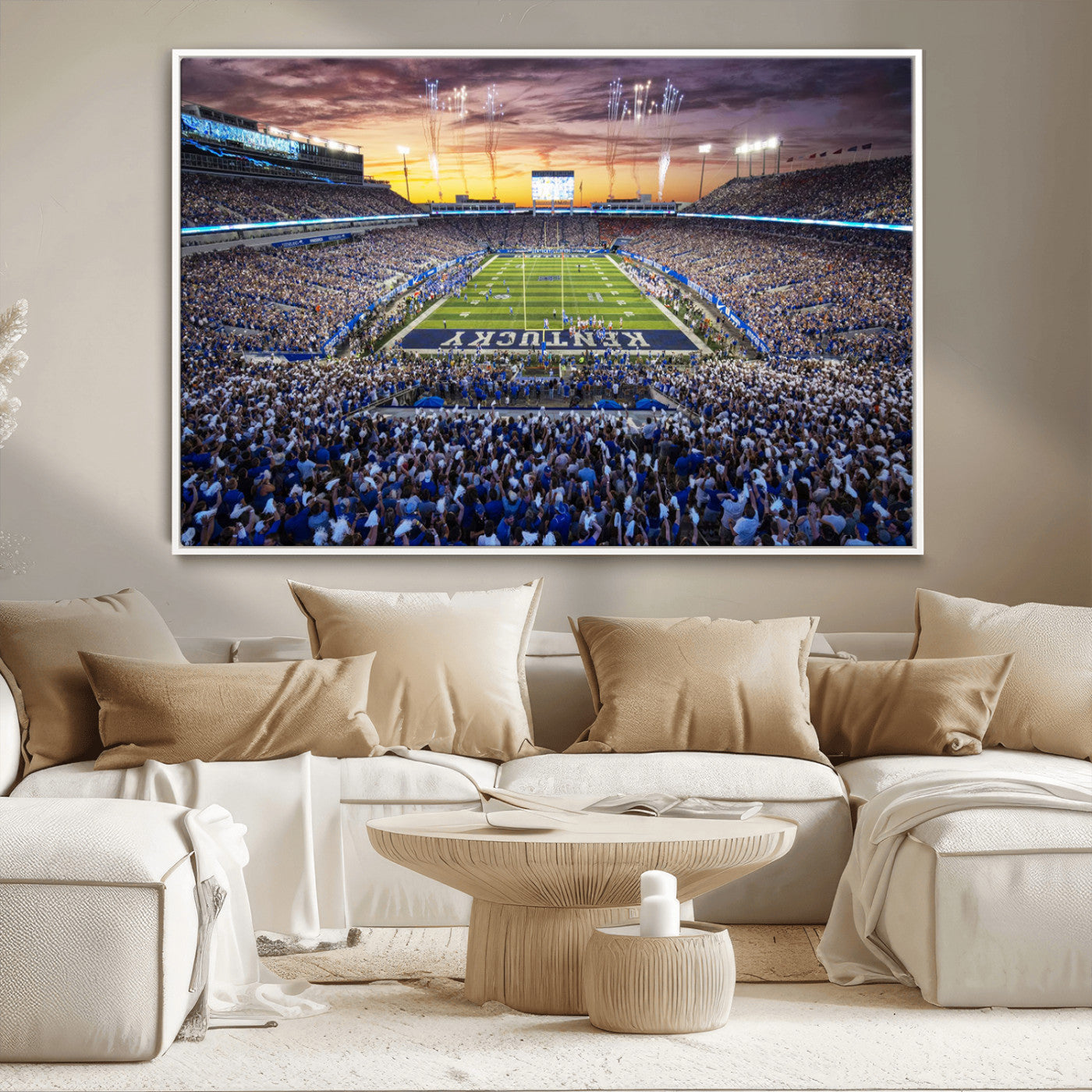 78524-MGV-CV-36X24-Kroger Field Wall Art Print - Kentucky Stadium Wall Art Print - Sunset Football Stadium Wall Decor -
