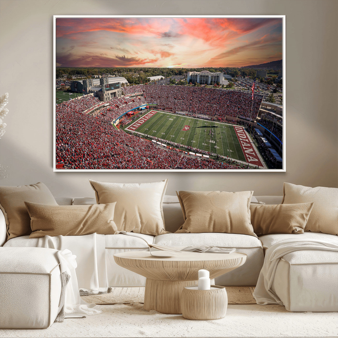 51135-MGV-CV-36X24-Indiana Memorial Stadium Wall Art Canvas Print, Framed Studium Canvas Art, Indiana Memorial Stadium