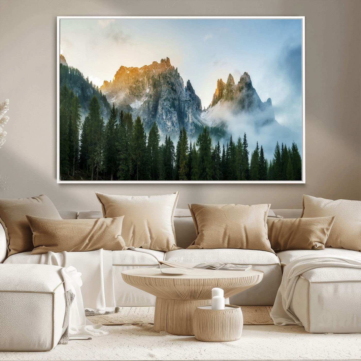 21145440-MGV-CV-36X24-Wilderness Wall Art Canvas Print – Misty Forest Nature Landscape Photography Rustic Scenic Artwork for Home, Office