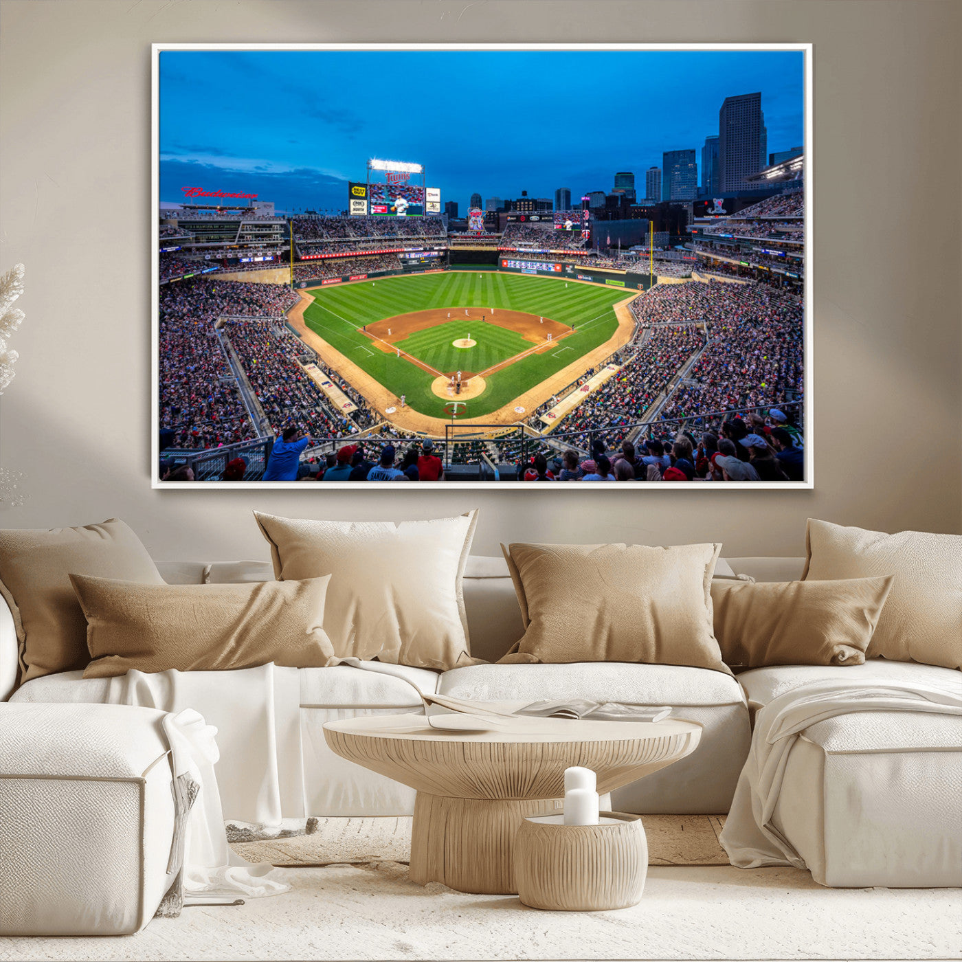 -Target Field Stadium Wall Art Canvas Print – Minnesota Twins Baseball Team Iconic Ballpark Scene for home, office