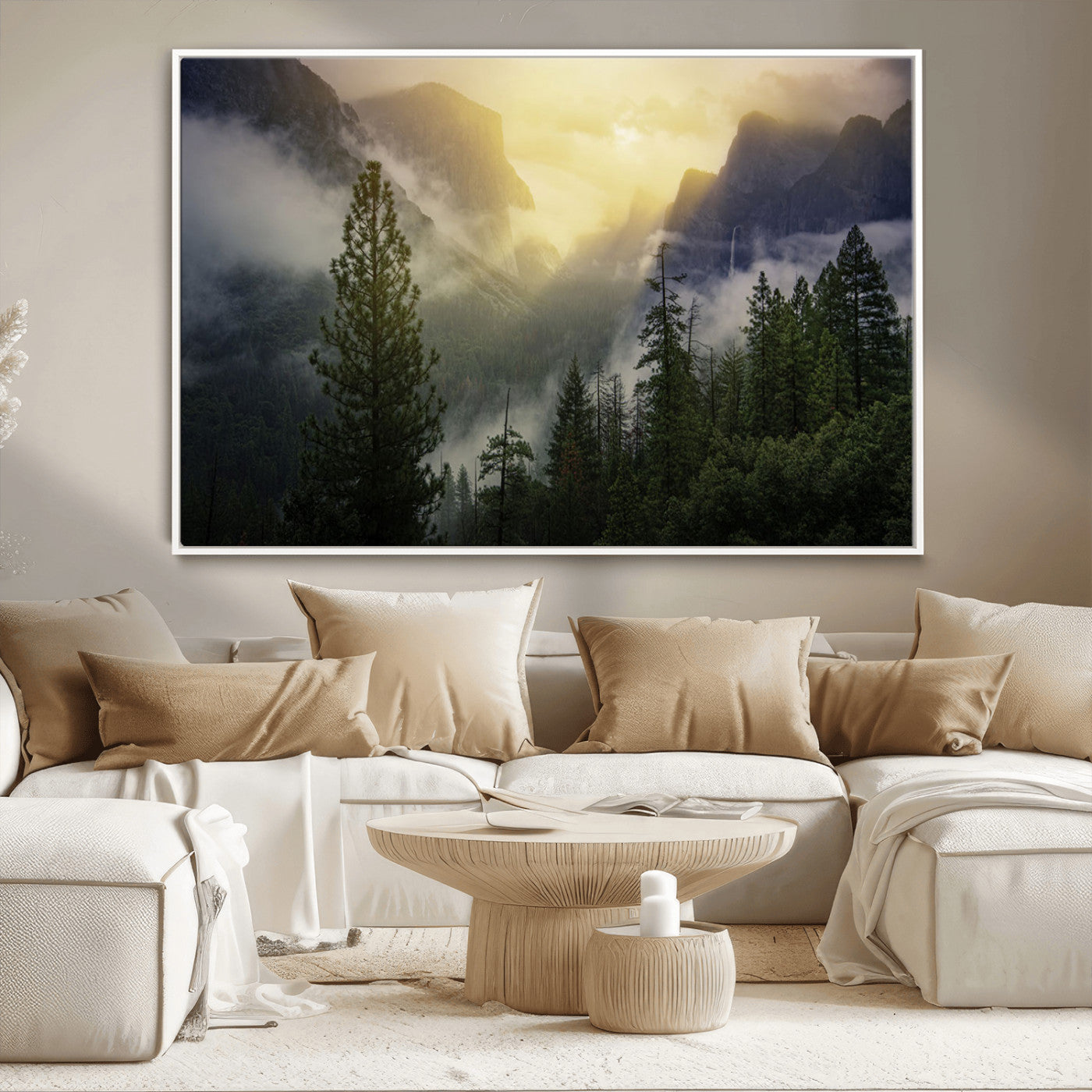 -Misty Forest Sunrise Mountain Valley Pine Trees Foggy Landscape Nature Scenic Outdoors Calm Tranquil