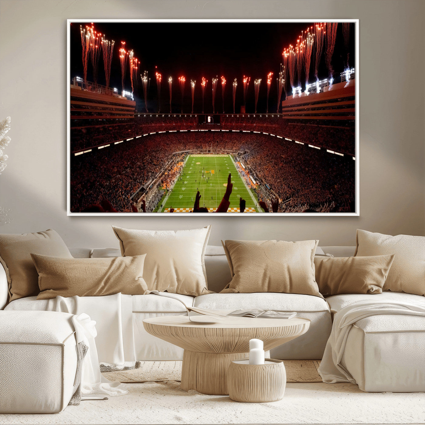 73358115-MGV-CV-36X24-Tennessee Neyland Stadium Wall Art Print, Sports Arena Canvas Wall Art, Panoramic Stadium Canvas Print, Modern Athletic Field Art Printing