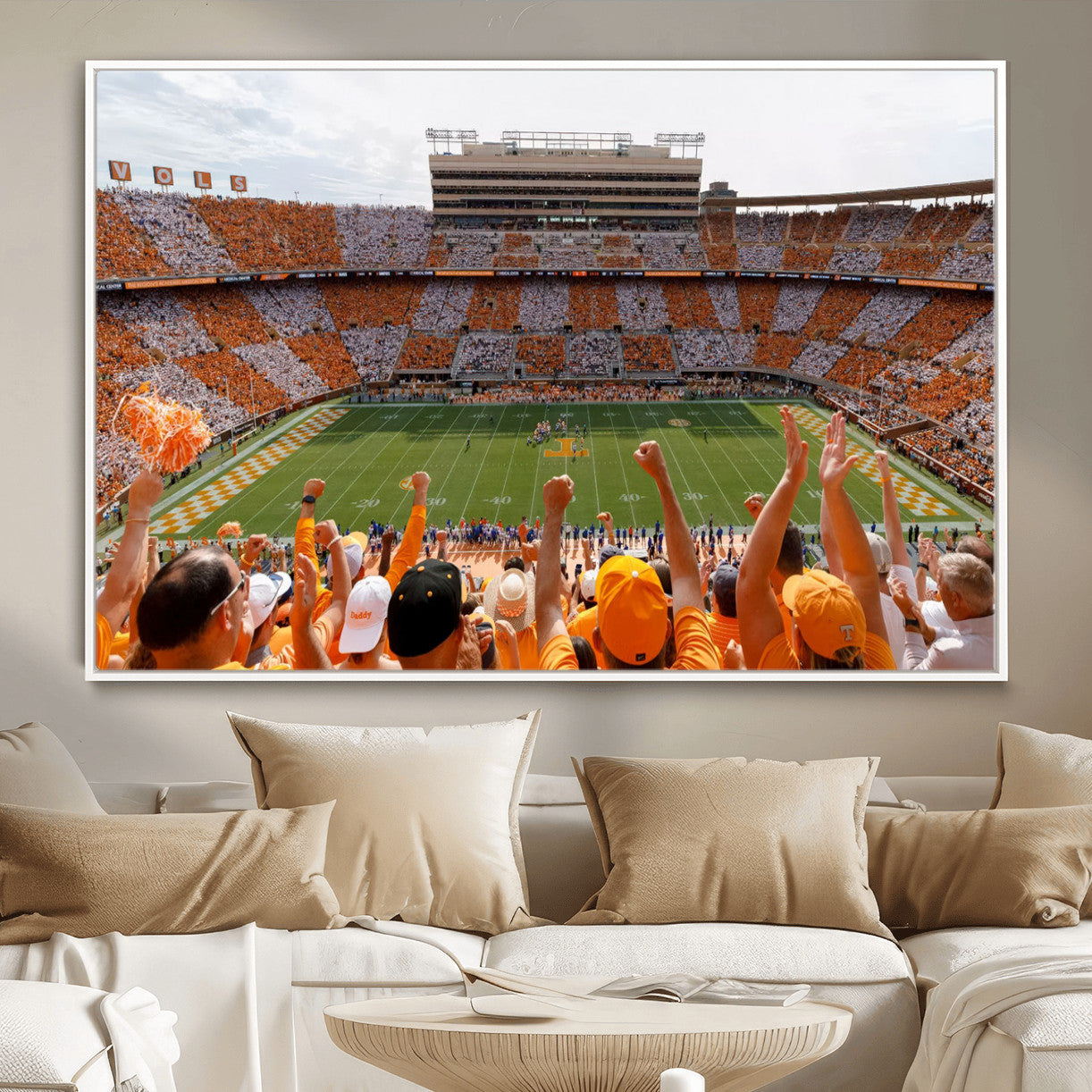 76011417-MGV-FC-36X24 - Tennessee Neyland Stadium Wall Art, Sports Arena Canvas Print, Panoramic Stadium Artwork for Home, Office