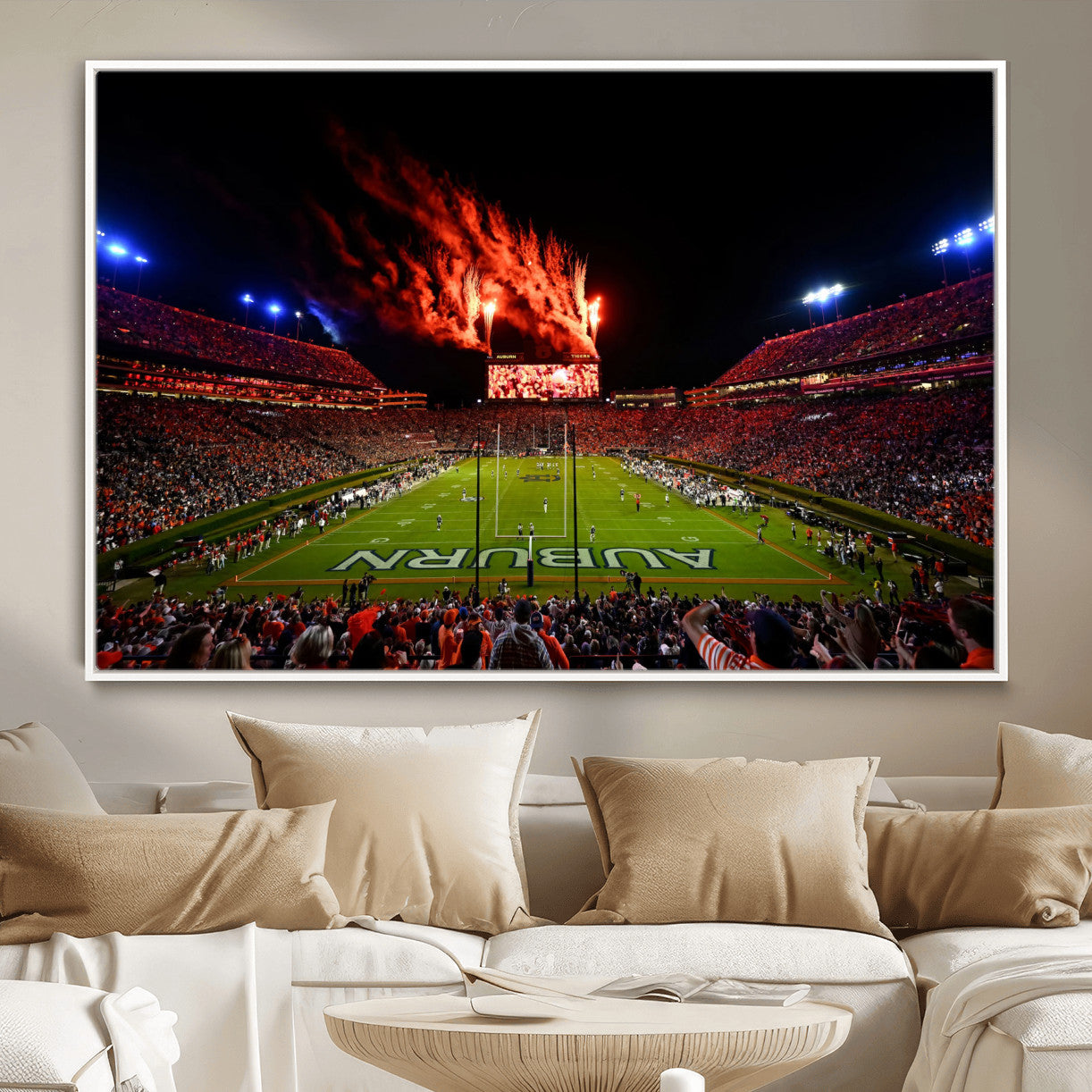 59046876-MGV-CV-36X24-Jordan-Hare Stadium Wall Art Canvas Print, Football Stadium Aerial View, College Sports Art for Man Cave or Game Room (Copy)