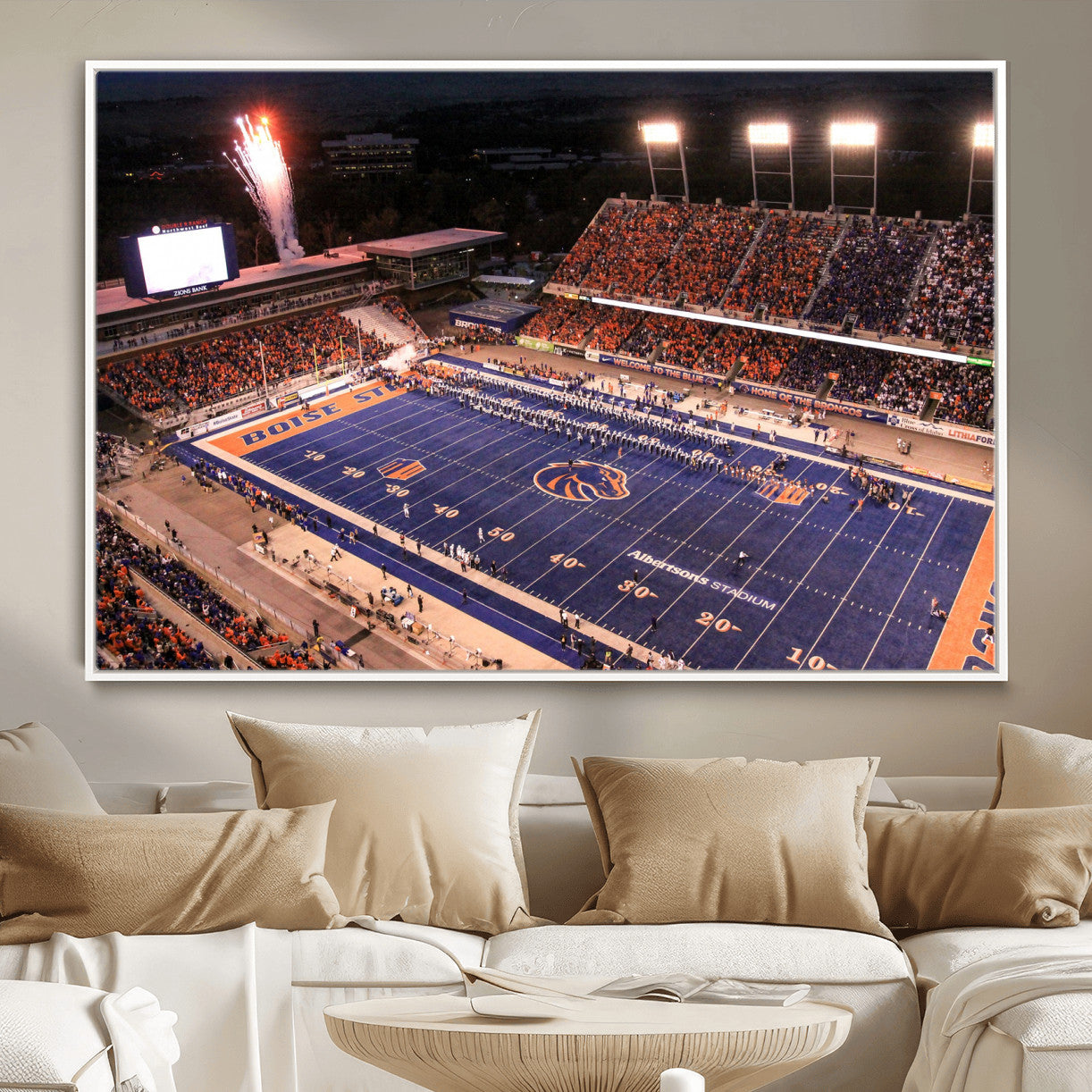BS1001S-MGV-FC-36X24 - Boise State Broncos Albertsons Stadium Wall Art Canvas Print