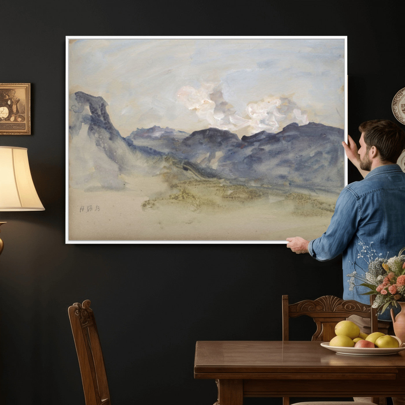 14644686-MGV-CV-36X24 - Alps Hercules Brabazon Brabazon Abstract Wall Art Canvas Print for Modern Home Decor