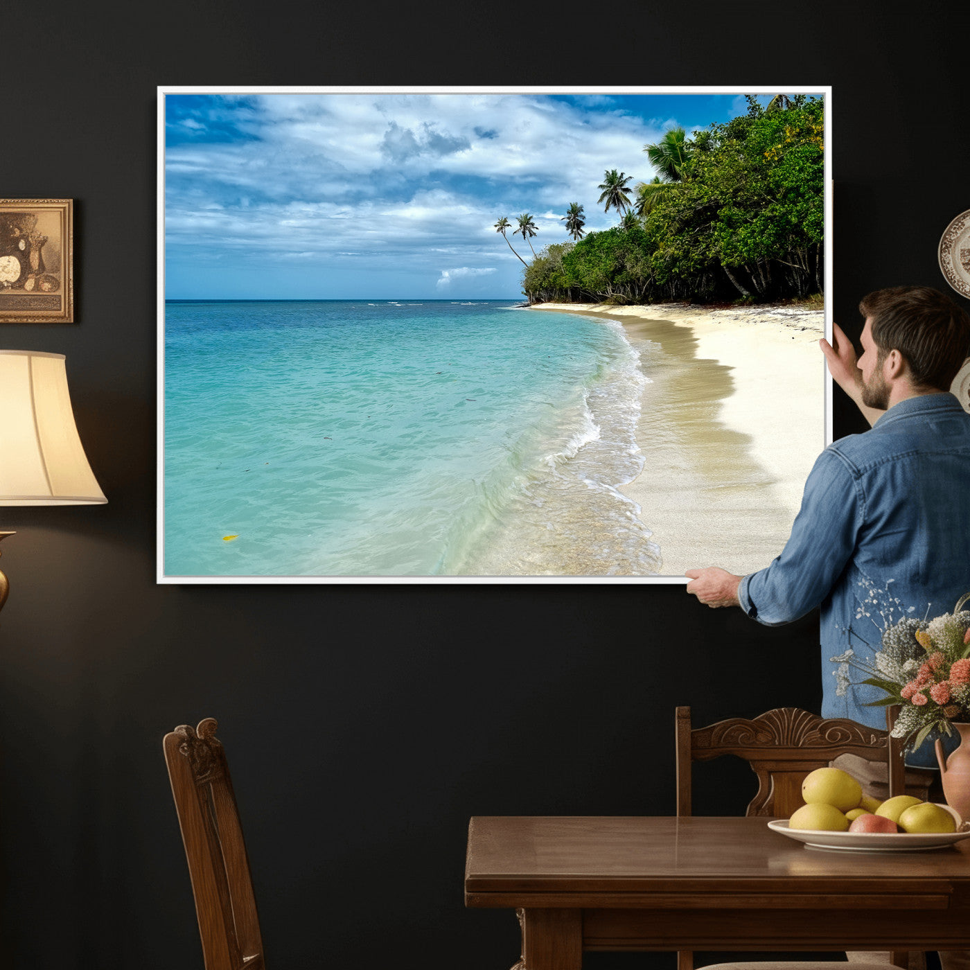 50626792-MGV-CV-36X24 - Puerto Rico Beach Paradise Wall Art – Tropical Coastal Print