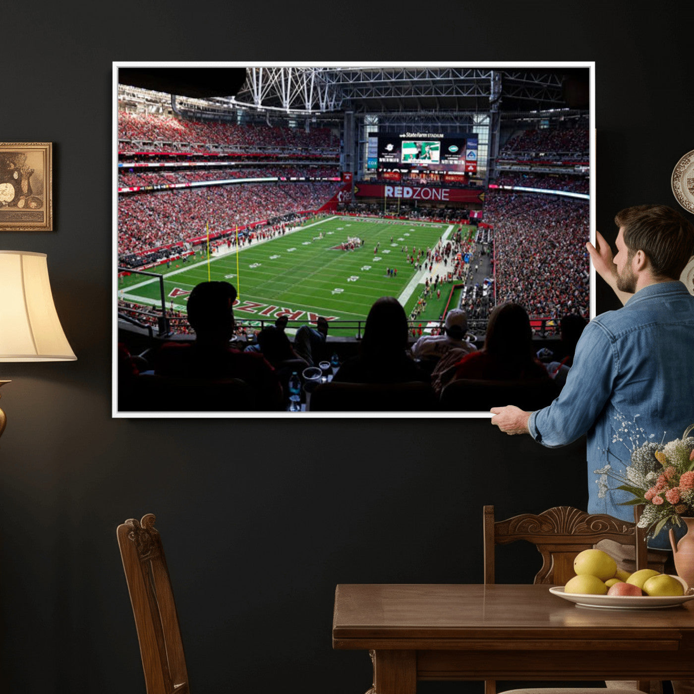 84196298-MGV-CV-36X24 - State Farm Stadium Canvas Wall Art, Arizona Cardinals Football Stadium Print, Glendale NFL Arena Photography Artwork