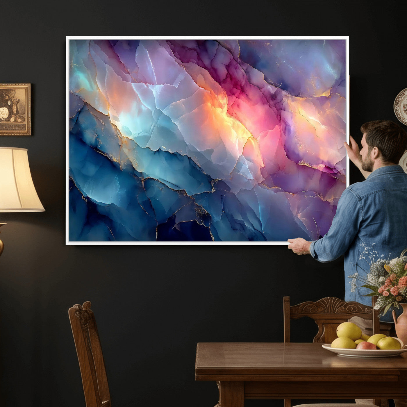 28163849-MGV-CV-36X24 - Colorful Abstract Canvas Wall Art Print, Vibrant Popup Color Art Print